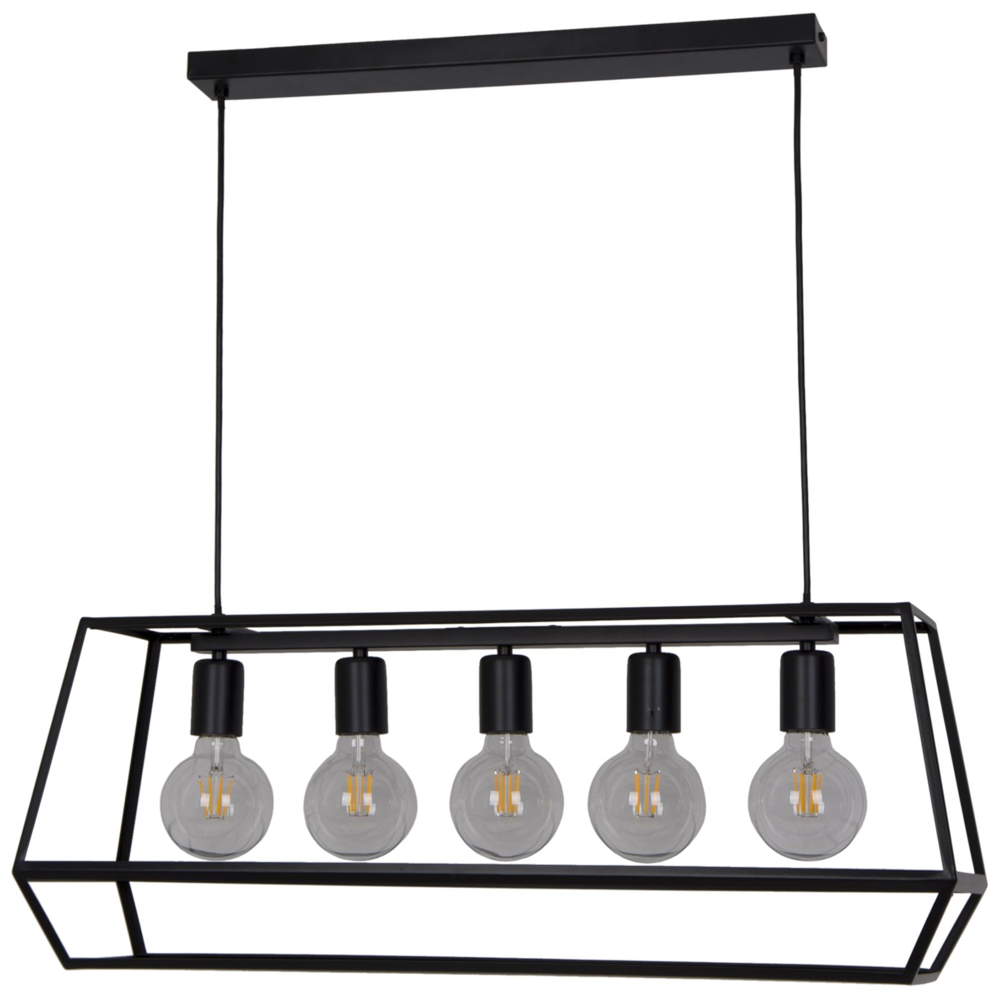 Nantan Matt Black 5 Lamp Pendant ceiling light, (Dia)780mm