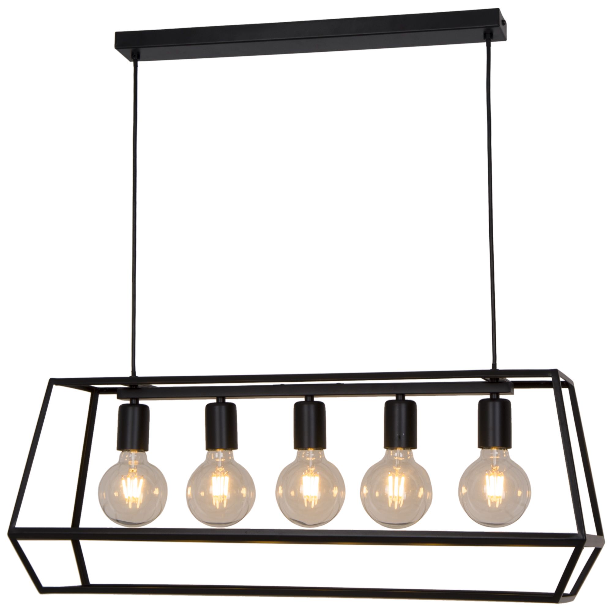 Nantan Matt Black 5 Lamp Pendant ceiling light, (Dia)780mm