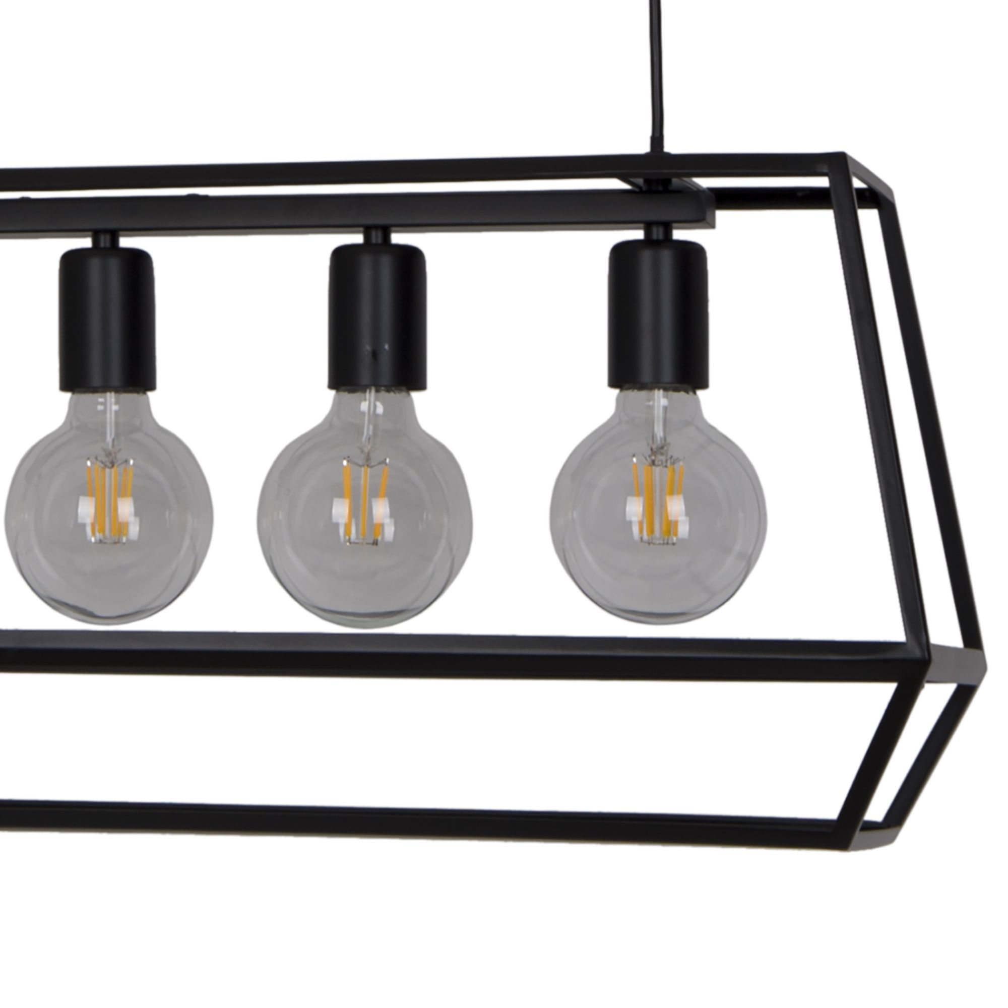 Nantan Matt Black 5 Lamp Pendant ceiling light, (Dia)780mm