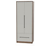 Nantes Contemporary Satin cashmere oak effect 2 Drawer Tall Double Wardrobe (H)1970mm (W)740mm (D)530mm