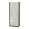Nantes Contemporary Satin cashmere oak effect Tall Double Wardrobe (H)1970mm (W)740mm (D)530mm