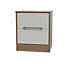 Nantes Satin grey oak effect 2 Drawer Narrow Bedside table (H)570mm (W)450mm (D)395mm