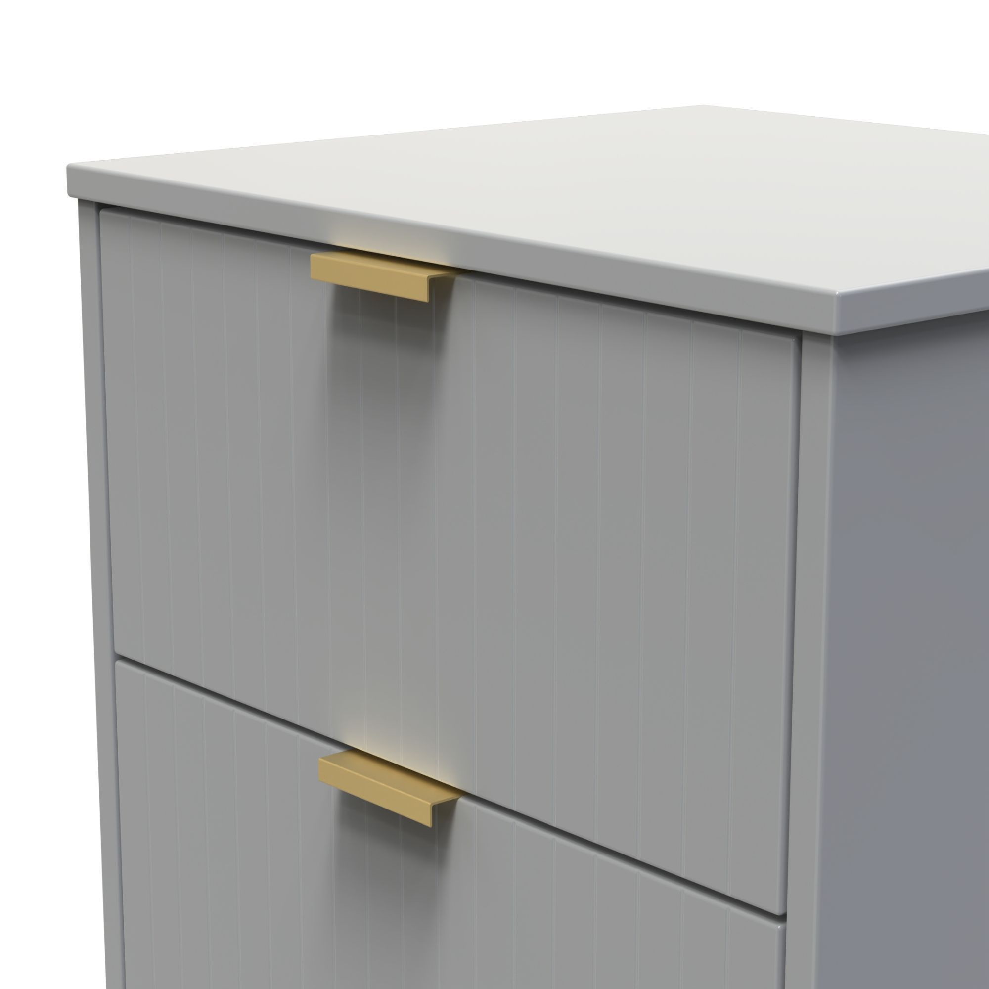 Nashville Ready assembled Grey 2 Drawer Bedside chest (H)521mm (W)450mm (D)395mm