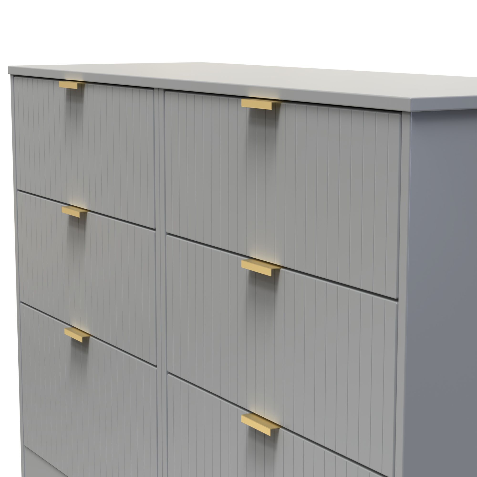 Nashville Ready assembled Grey 6 Drawer Chest (H)792mm (W)1117mm (D)395mm