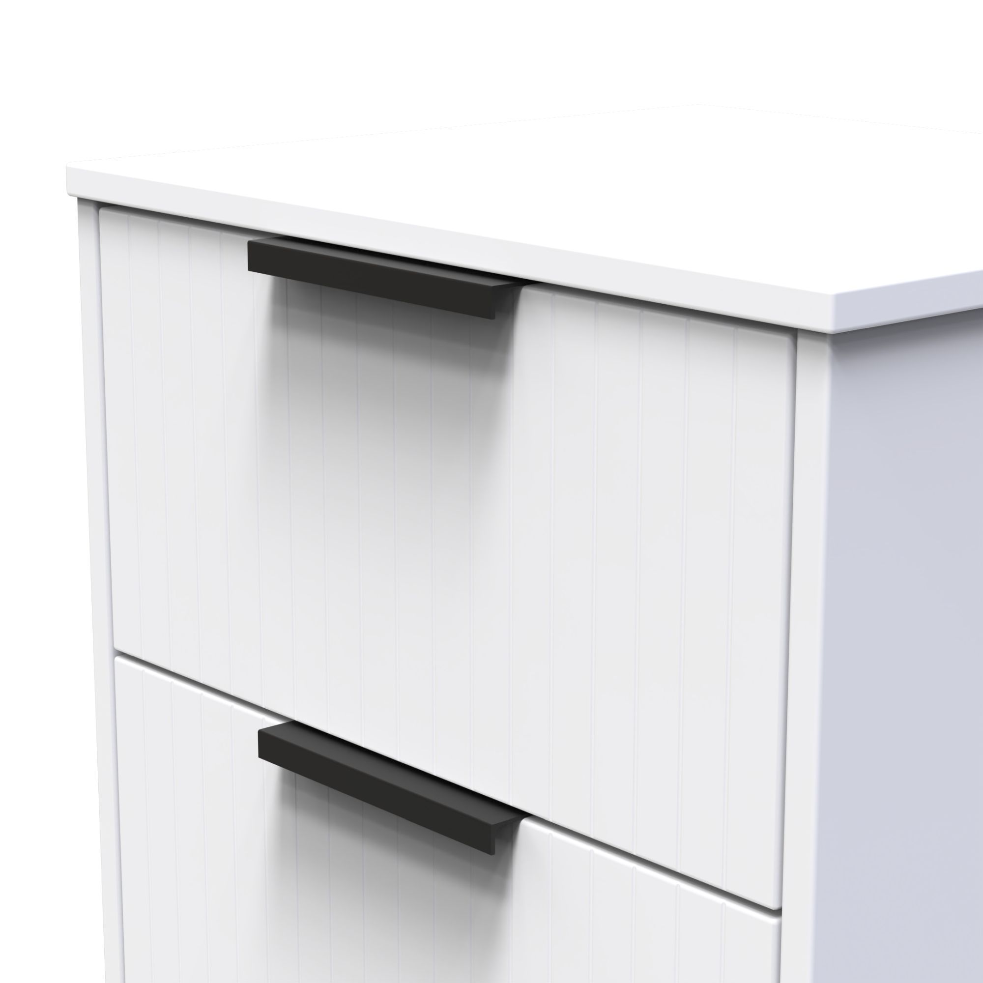Nashville Ready assembled White 2 Drawer Bedside chest (H)521mm (W)450mm (D)395mm