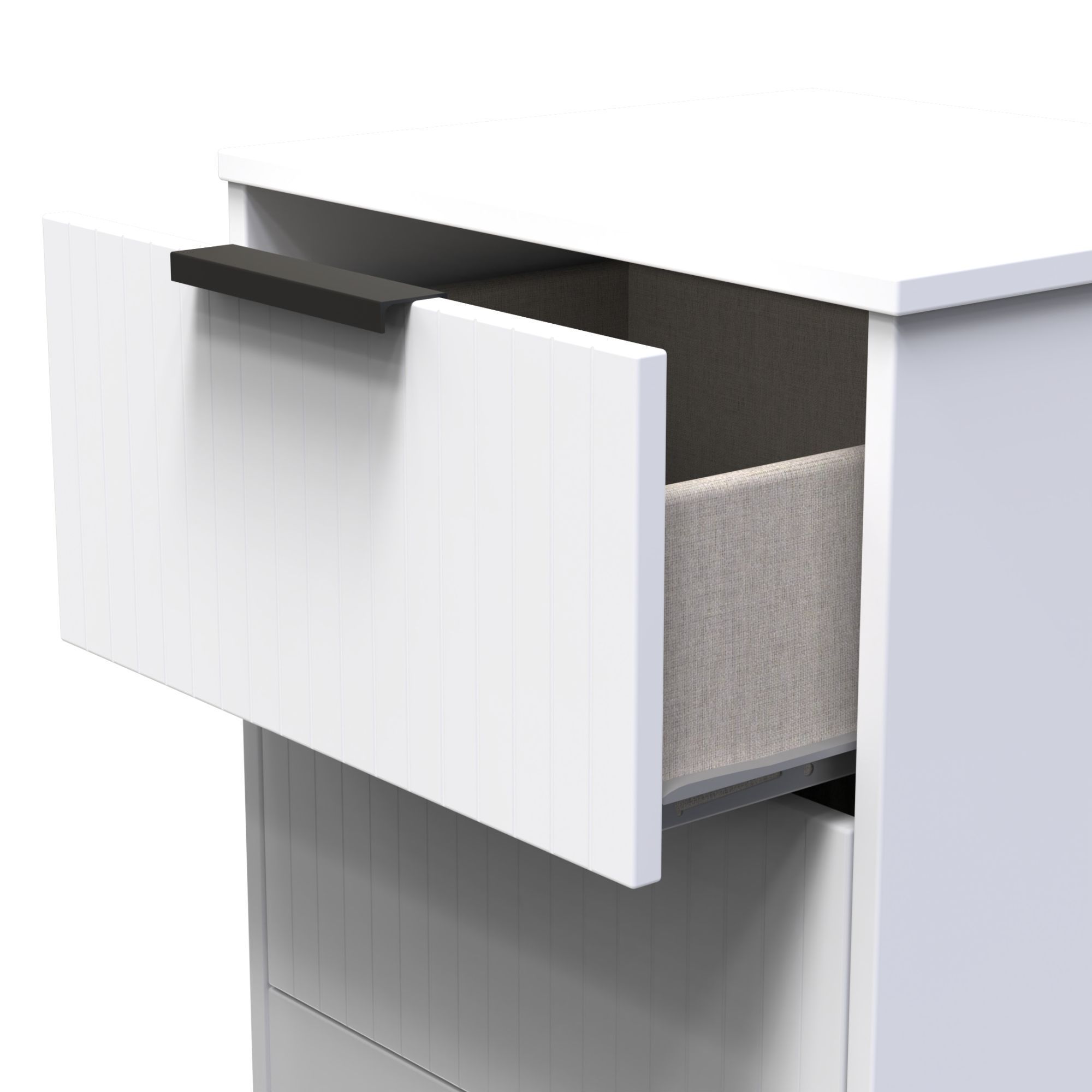 Nashville Ready assembled White 2 Drawer Bedside chest (H)521mm (W)450mm (D)395mm