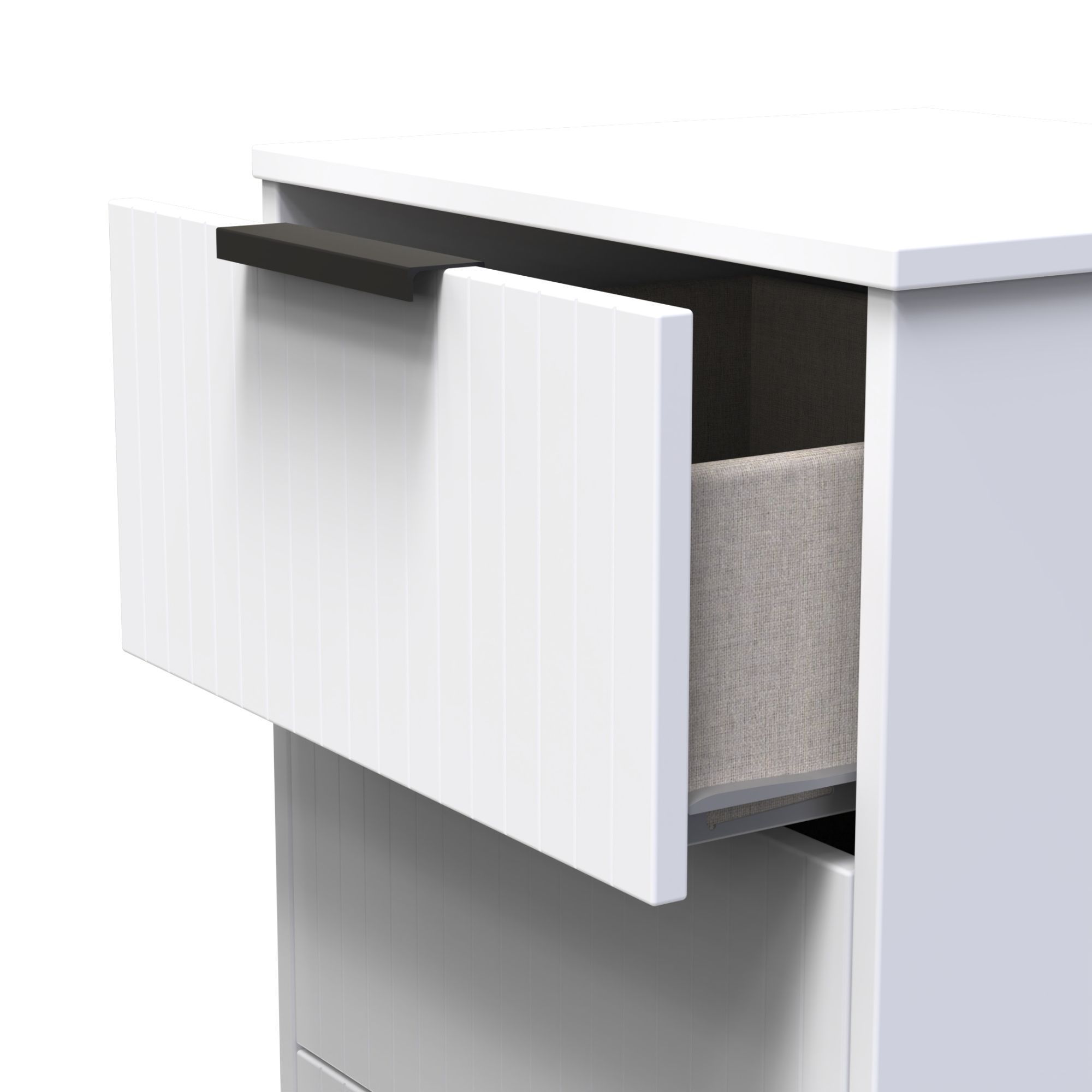 Nashville Ready assembled White 3 Drawer Bedside chest (H)726mm (W)450mm (D)395mm