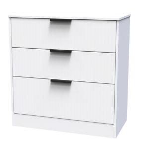 Nashville Ready assembled White 3 Drawer Chest (H)791mm (W)766mm (D)395mm