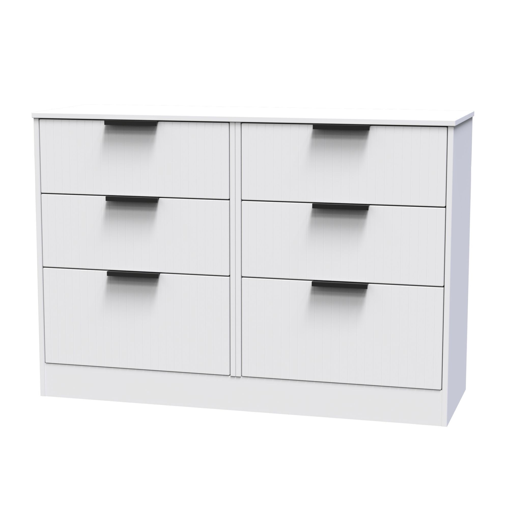 Nashville Ready assembled White 6 Drawer Chest (H)792mm (W)1117mm (D)395mm