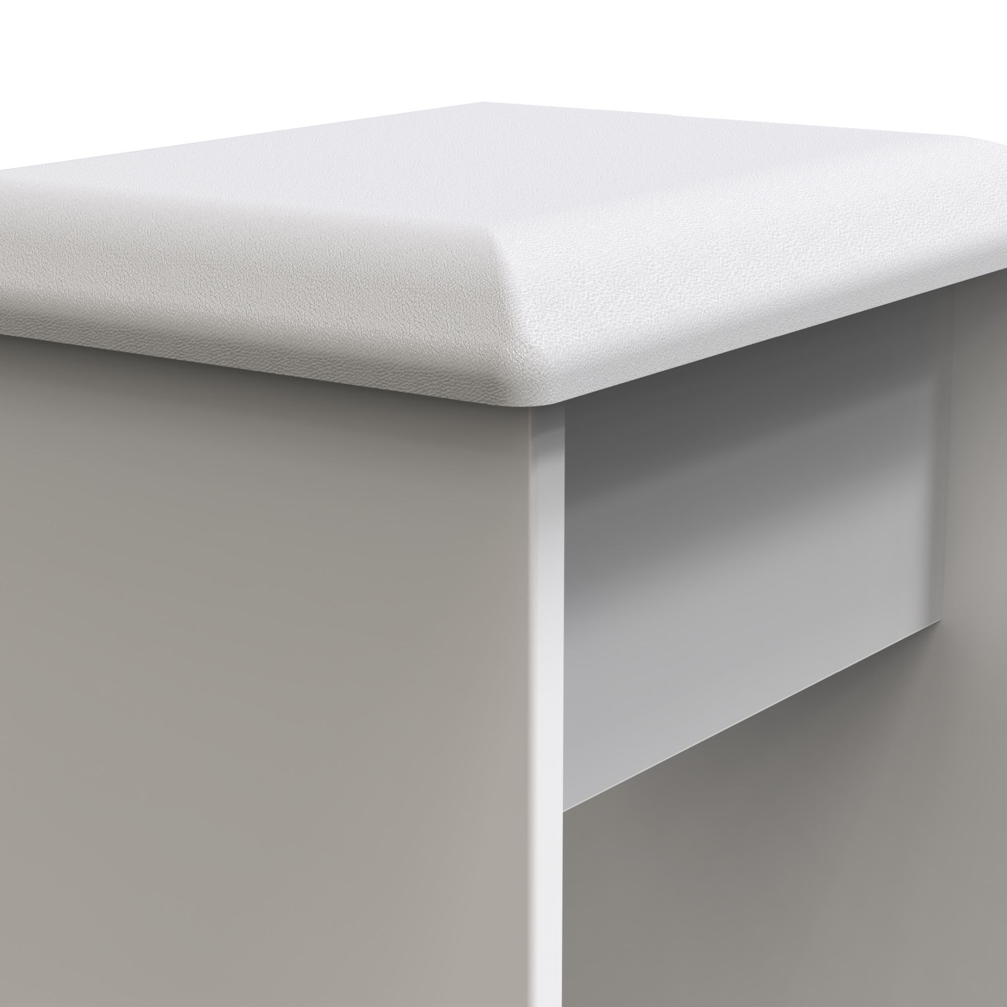 Nashville Ready assembled White Padded Dressing table stool