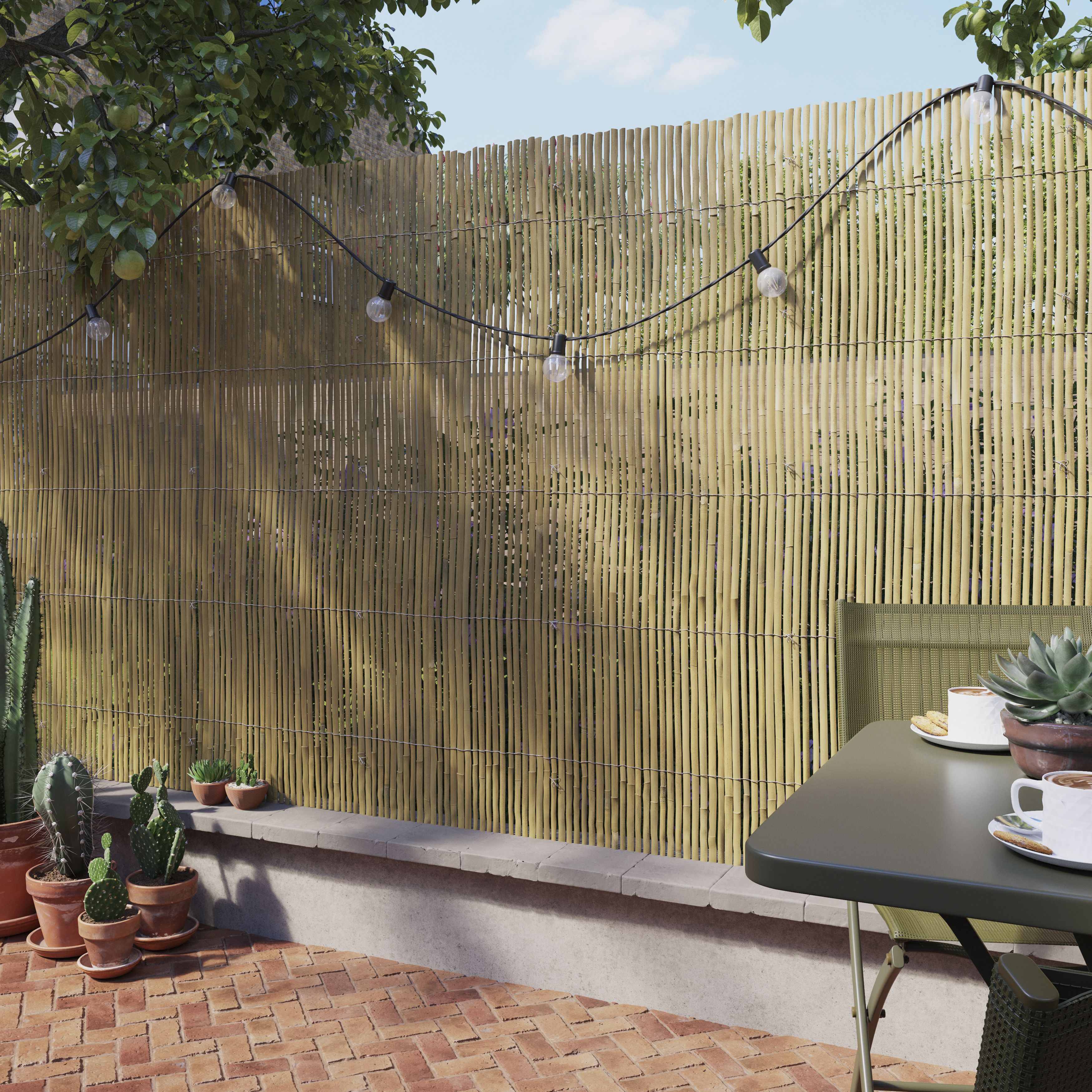 Natural Bamboo Garden screen (H)1.5m (W)3m