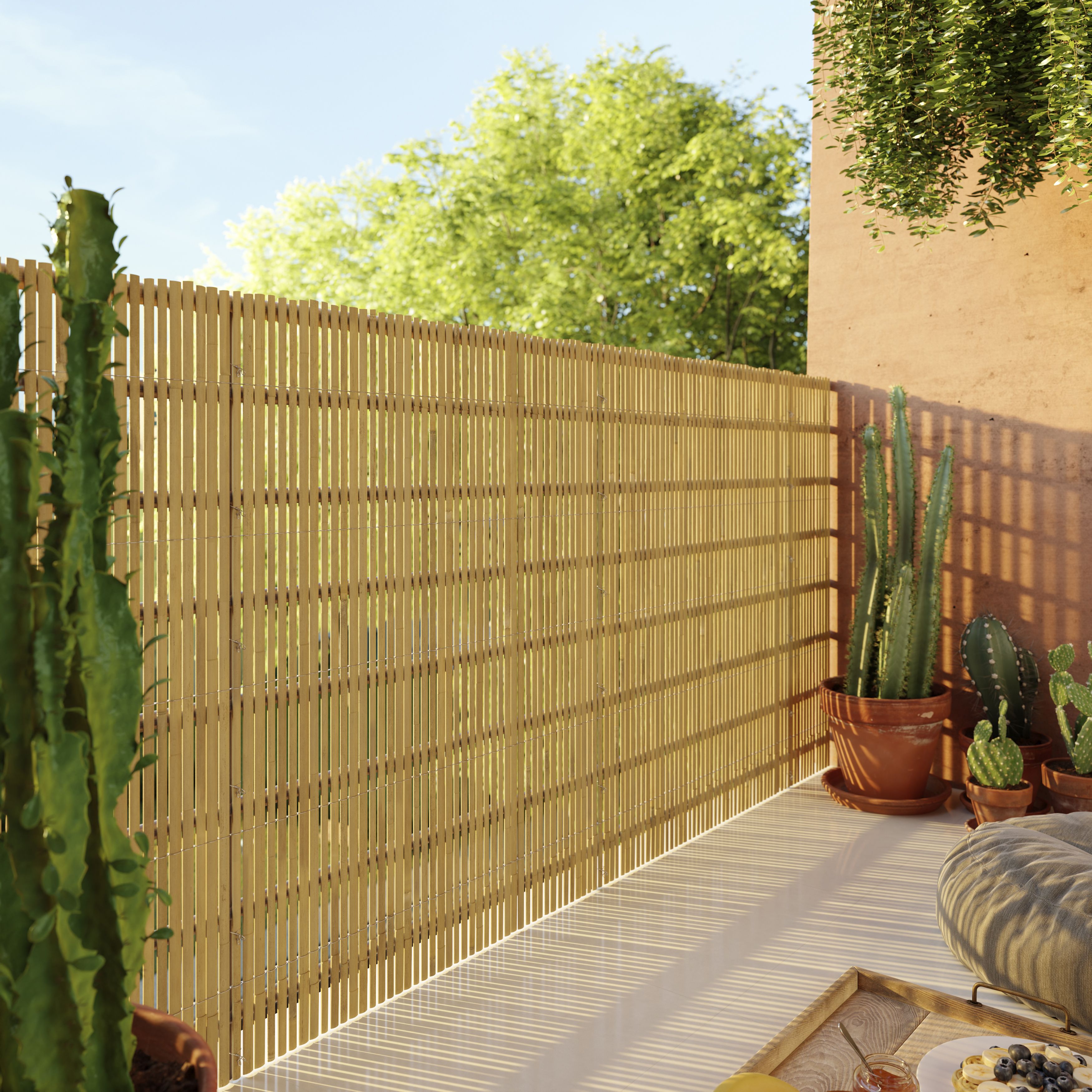 Natural Bamboo Garden screen (H)1m (W)3m