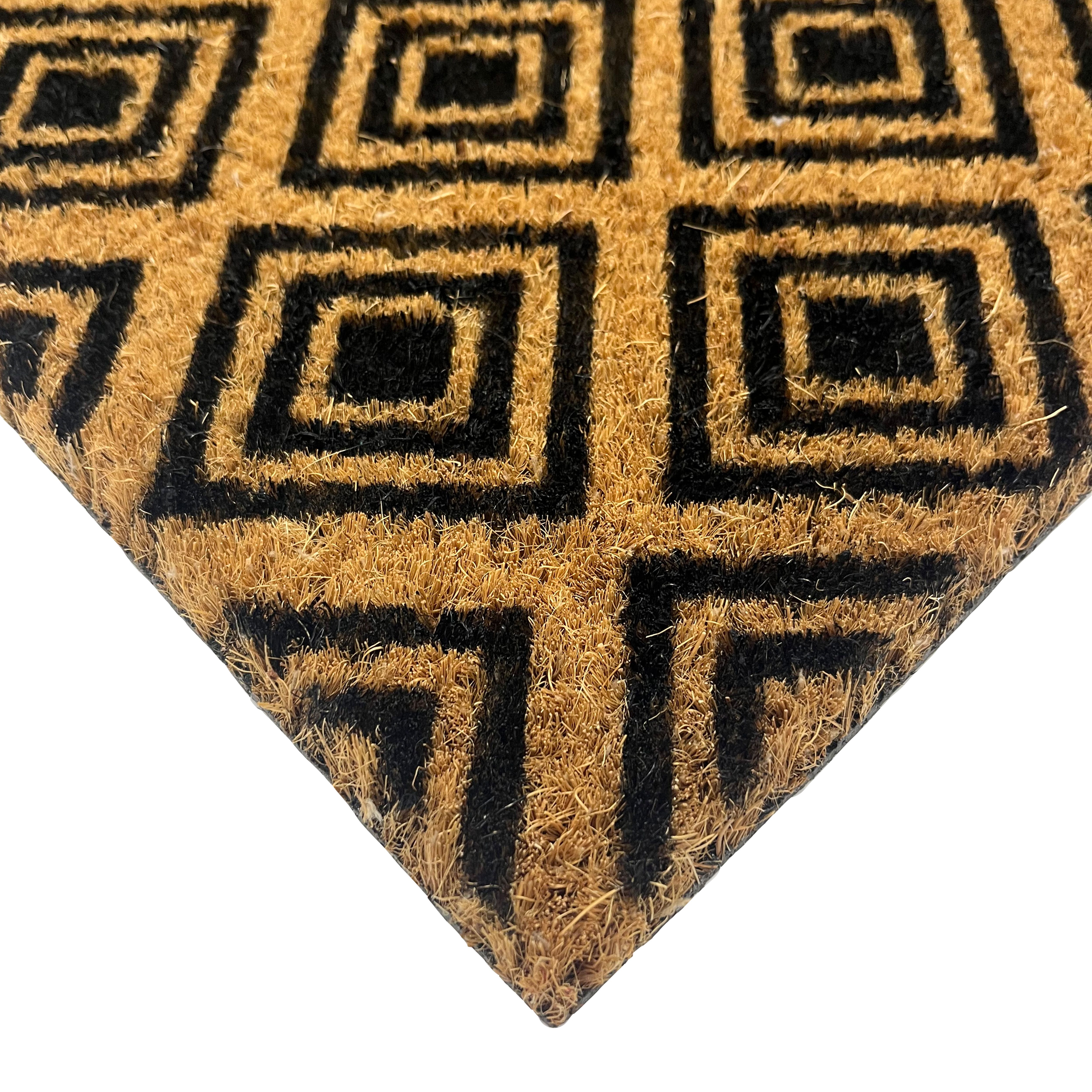 Natural & Black Diamond Rectangular Door mat, 57cm x 40cm