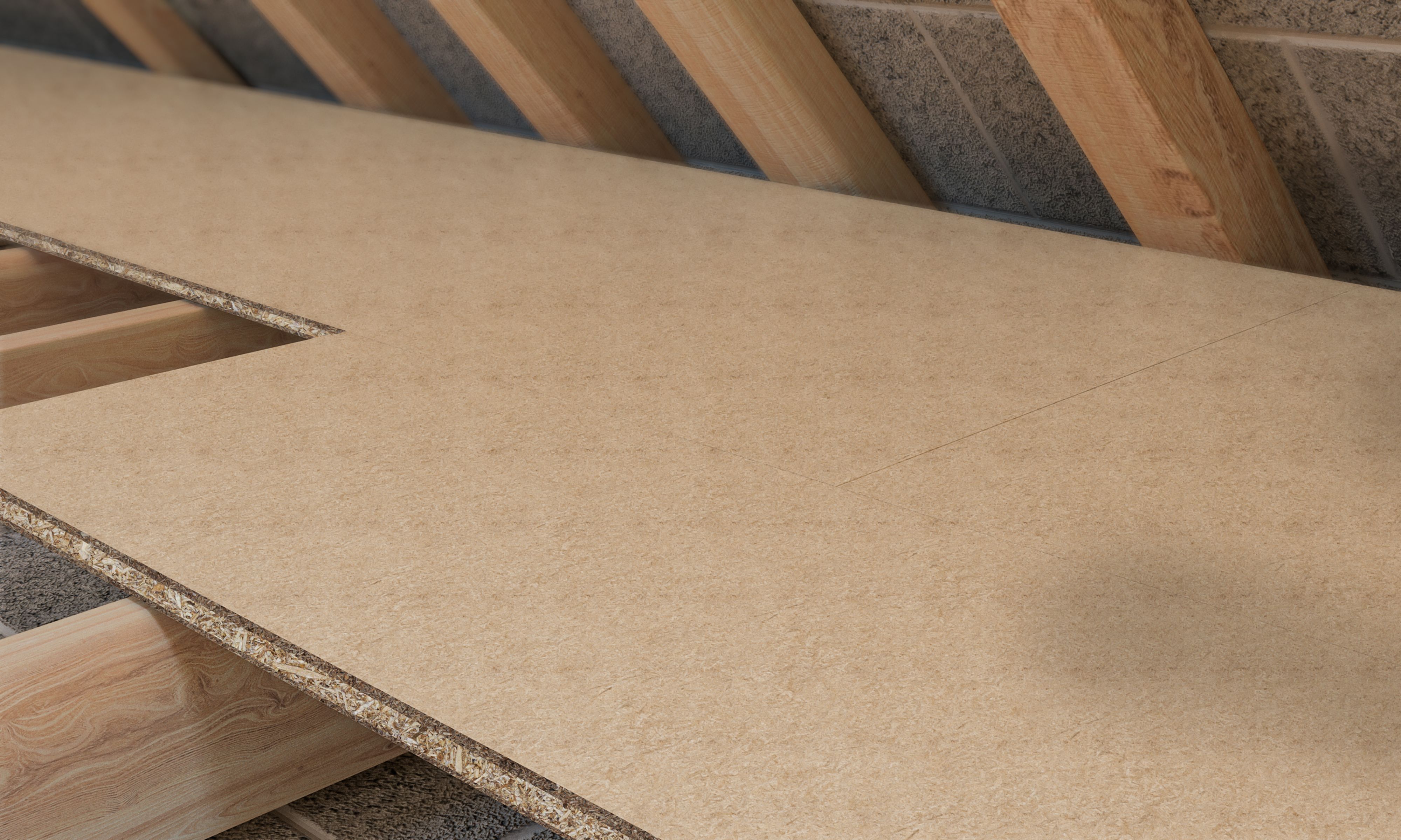 Natural Chipboard Loft panel (L)1.22m (W)0.33m (T)18mm , Pack of 3