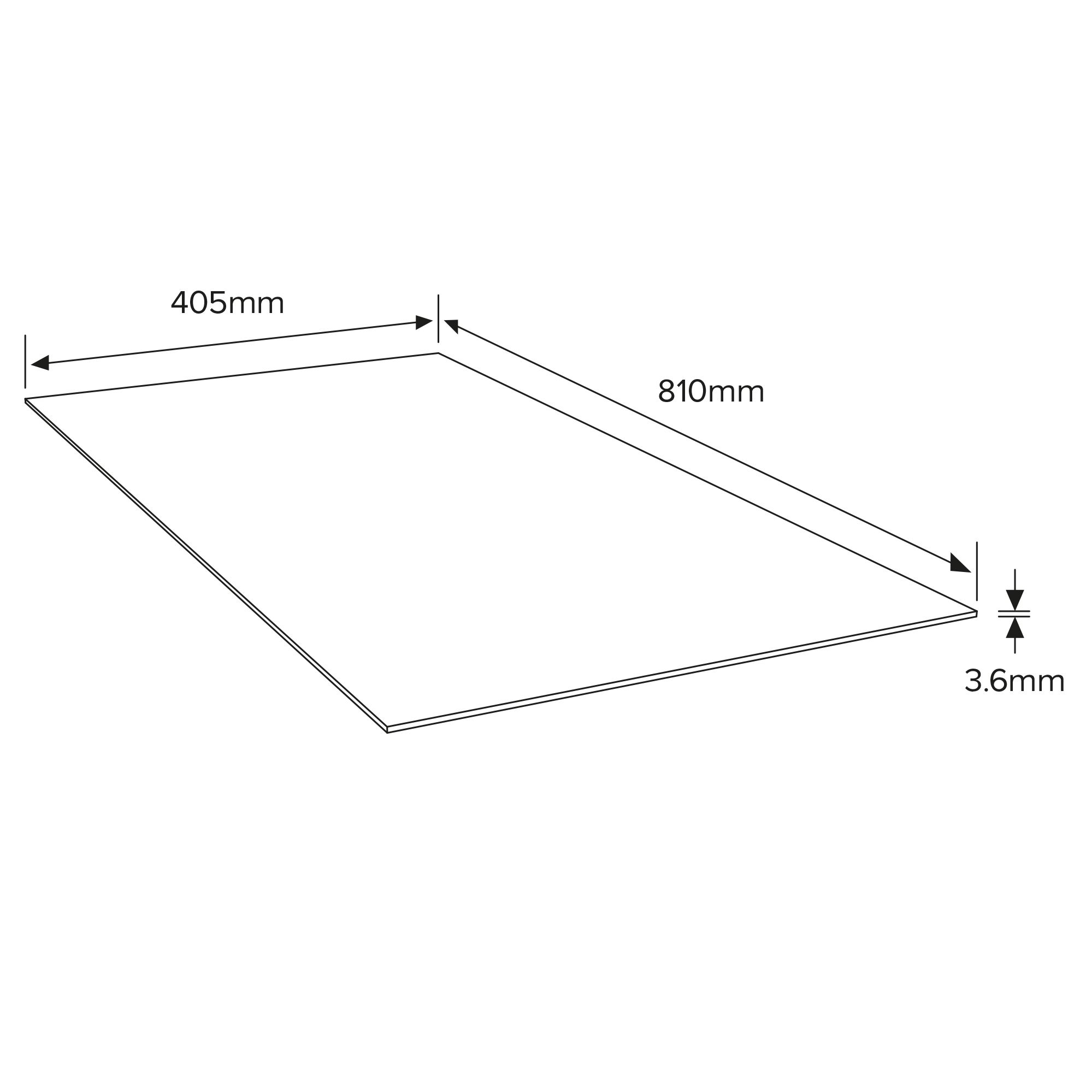 Natural Hardwood Plywood (L)0.81m (W)0.41m (T)3.6mm