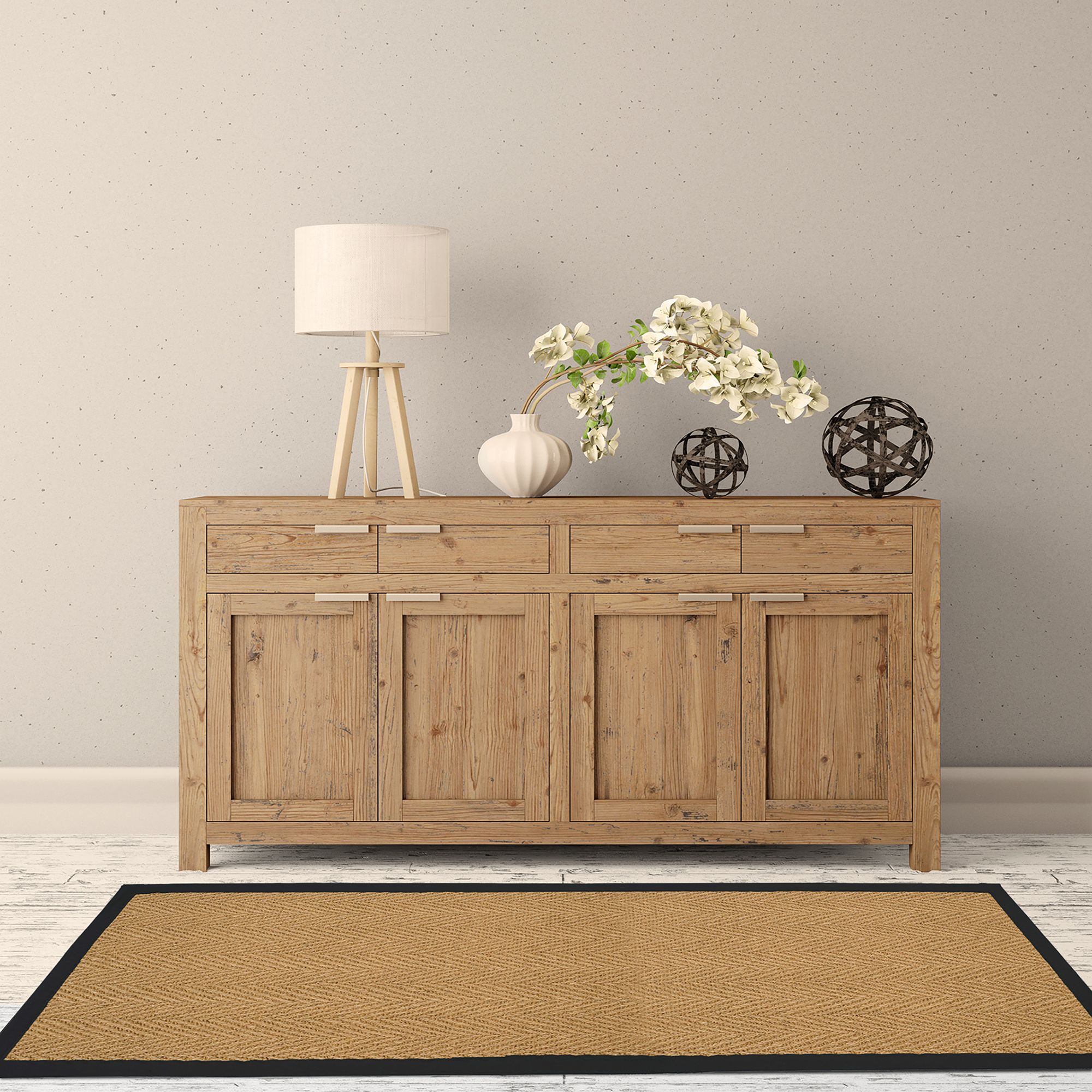 Natural Herringbone Runner 180cmx60cm