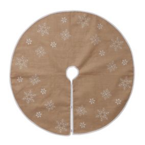 Natural Hessian Nordic Snowflake Tree skirt 99cm(Dia)