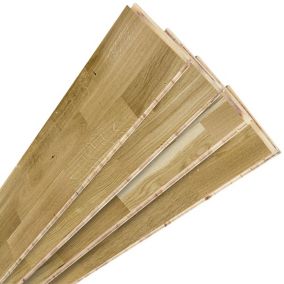 Natural Oak effect Real wood top layer flooring, 2.03m² Pack