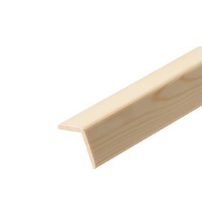 Natural Pine Angled edge Moulding (L)2.4m (W)38mm (T)38mm