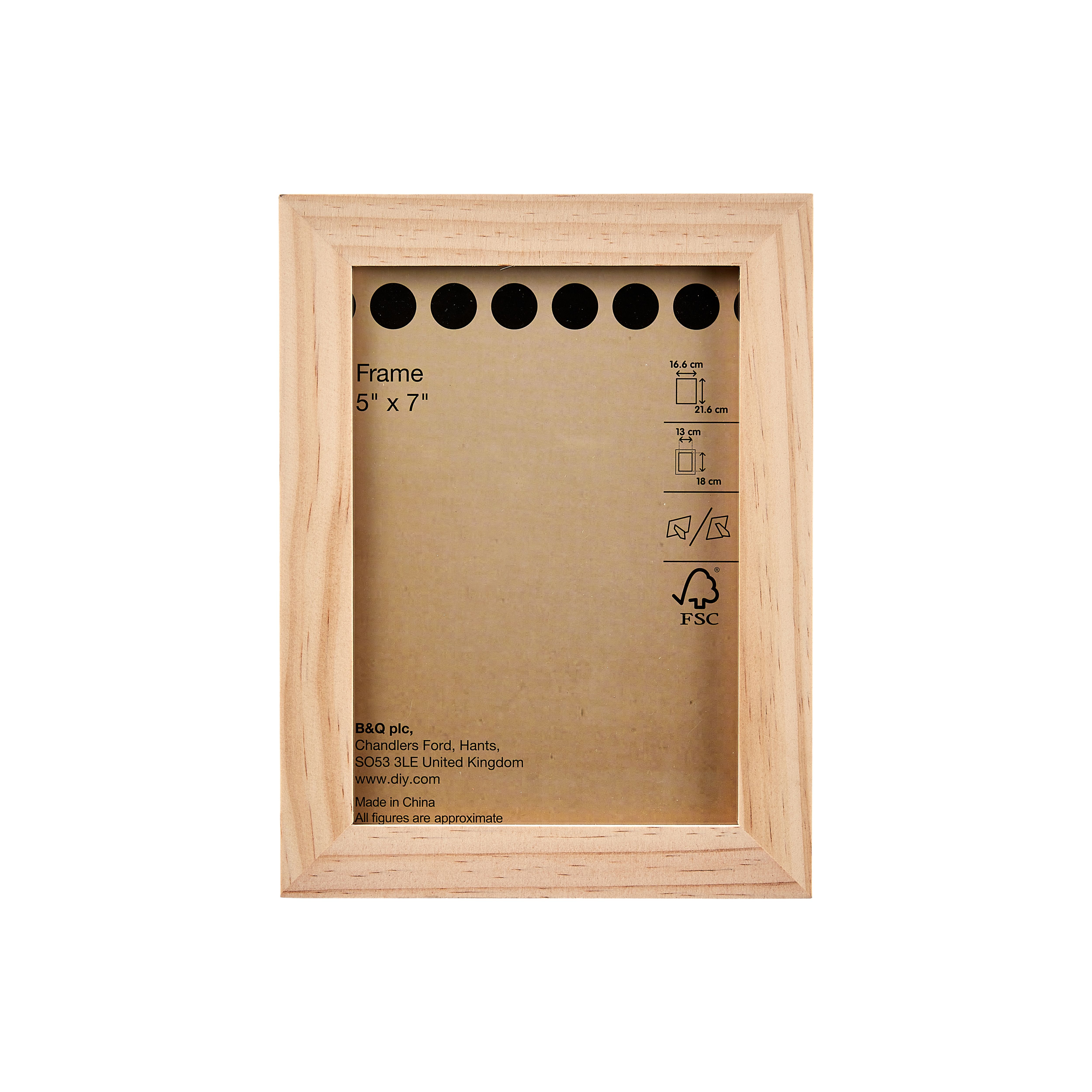 Natural Pine effect Single Picture frame (H)16.4cm x (W)21.4cm