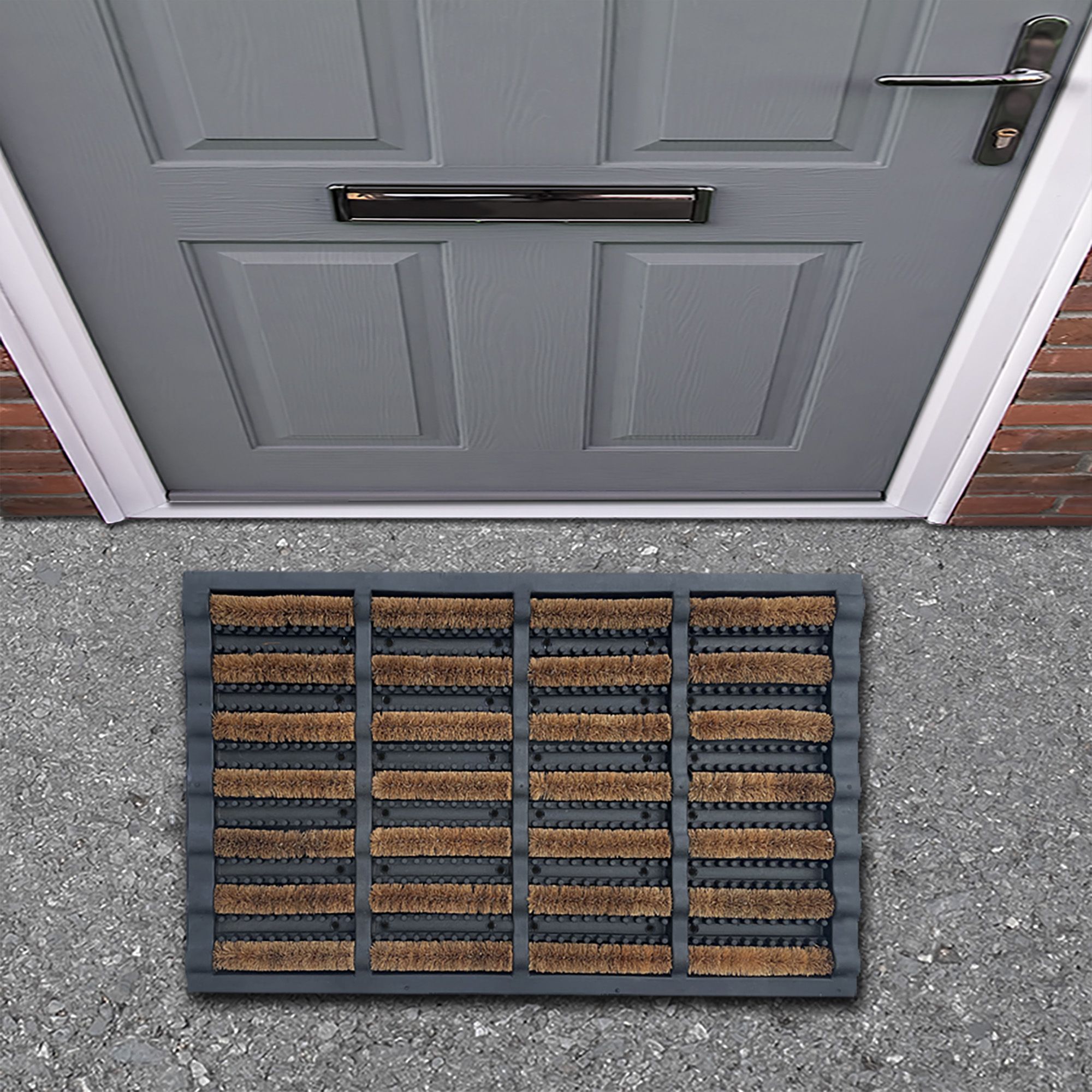 Natural Rugged Butler Coir Heavy duty Door mat, 60cm x 40cm