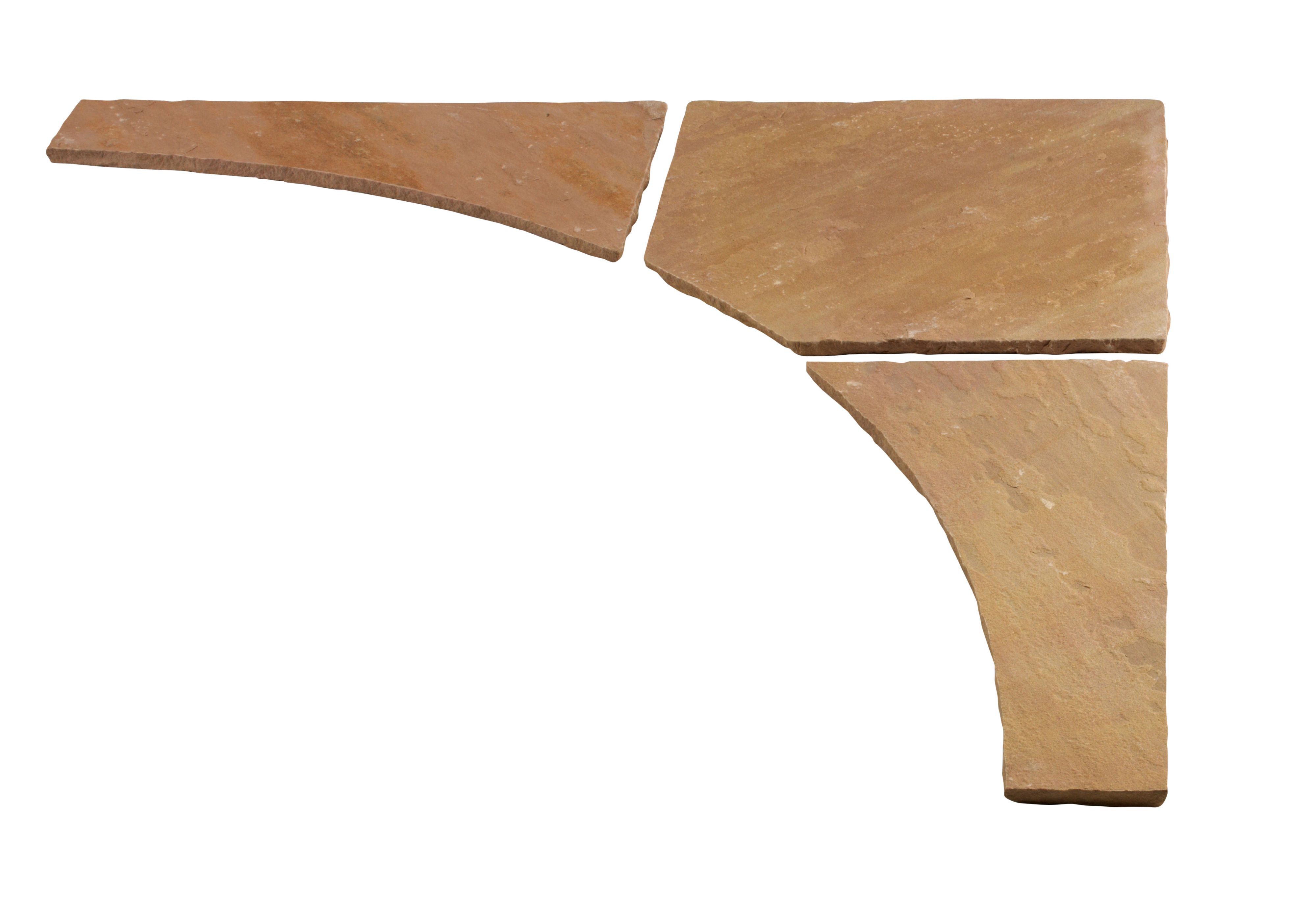 Natural sandstone Sunset buff Paving circle squaring off corner 2.65m² , Pack of 12