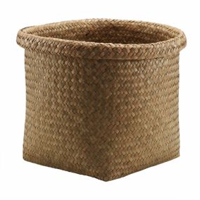Natural Seagrass Foldable Storage basket (H)30cm (W)30cm (D)30cm