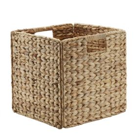 Natural Seagrass & water hyacinth Foldable Storage basket (H)30cm (W)30cm (D)30cm