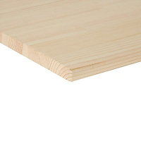 Natural Square Pine Furniture board, (L)2.4m (W)300mm (T)18mm