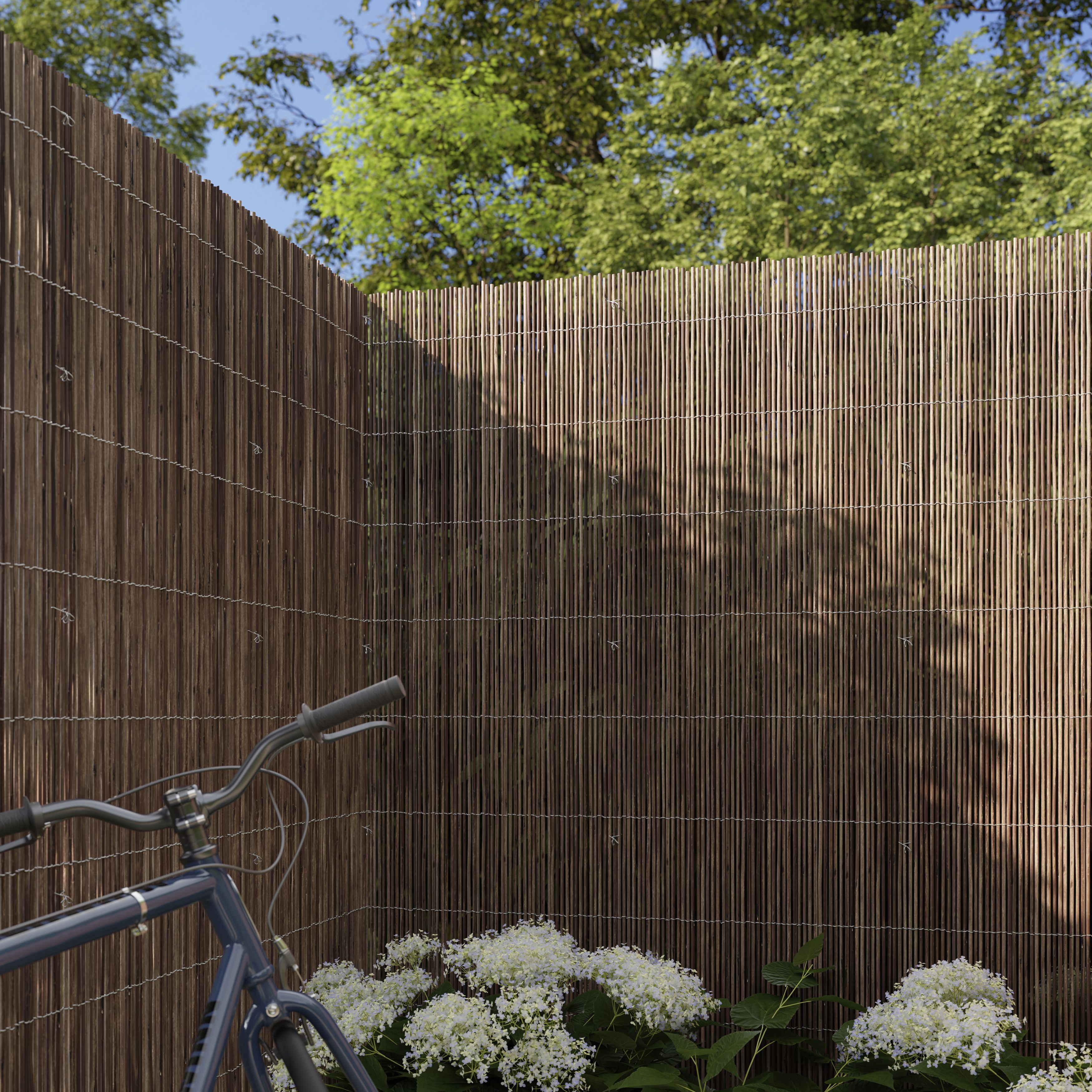 Natural Wicker Garden screen (H)1.8m (W)3m