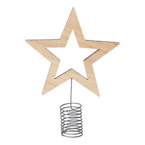 Natural Wood Star Christmas tree topper