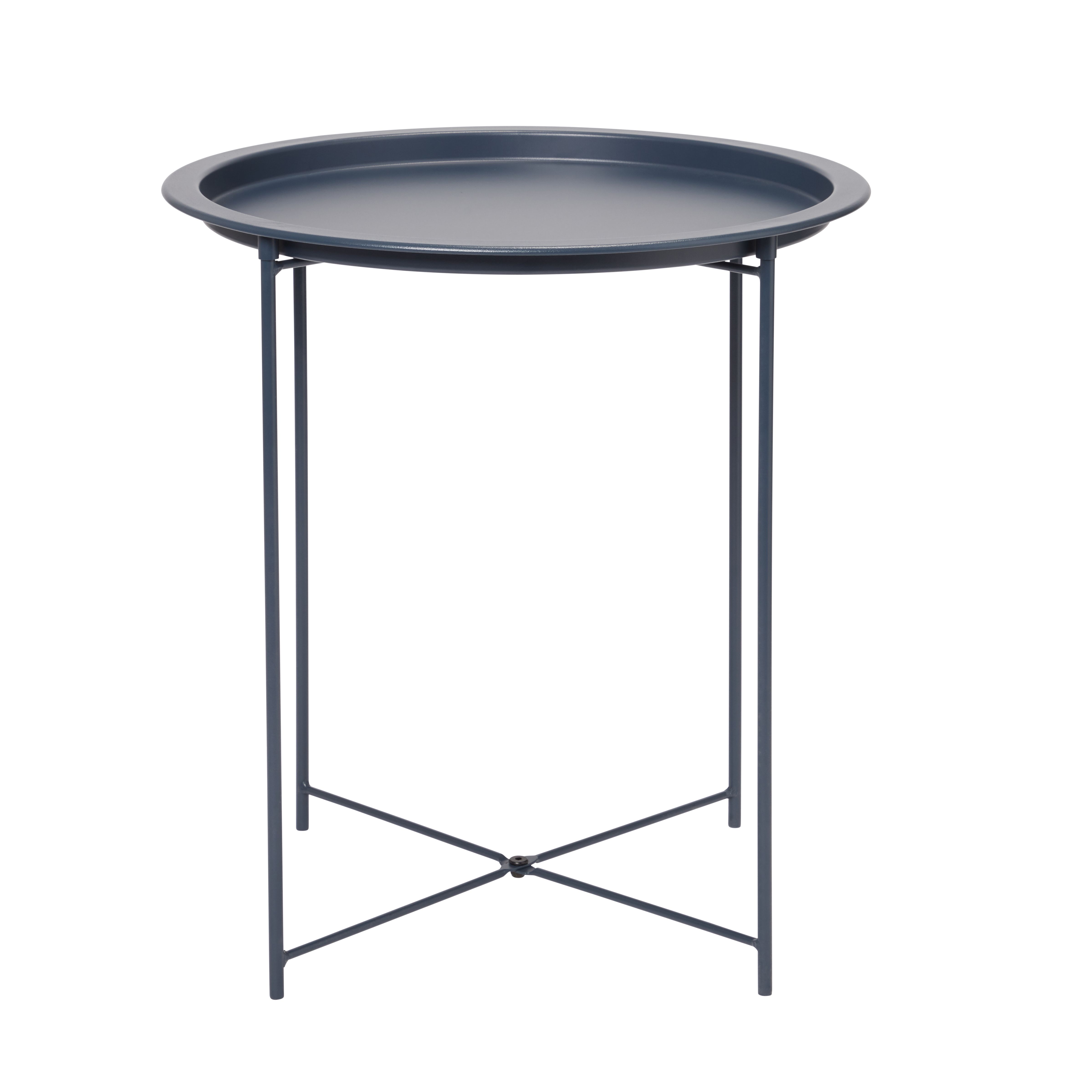 Navy Tray table (H)50cm (W)47cm