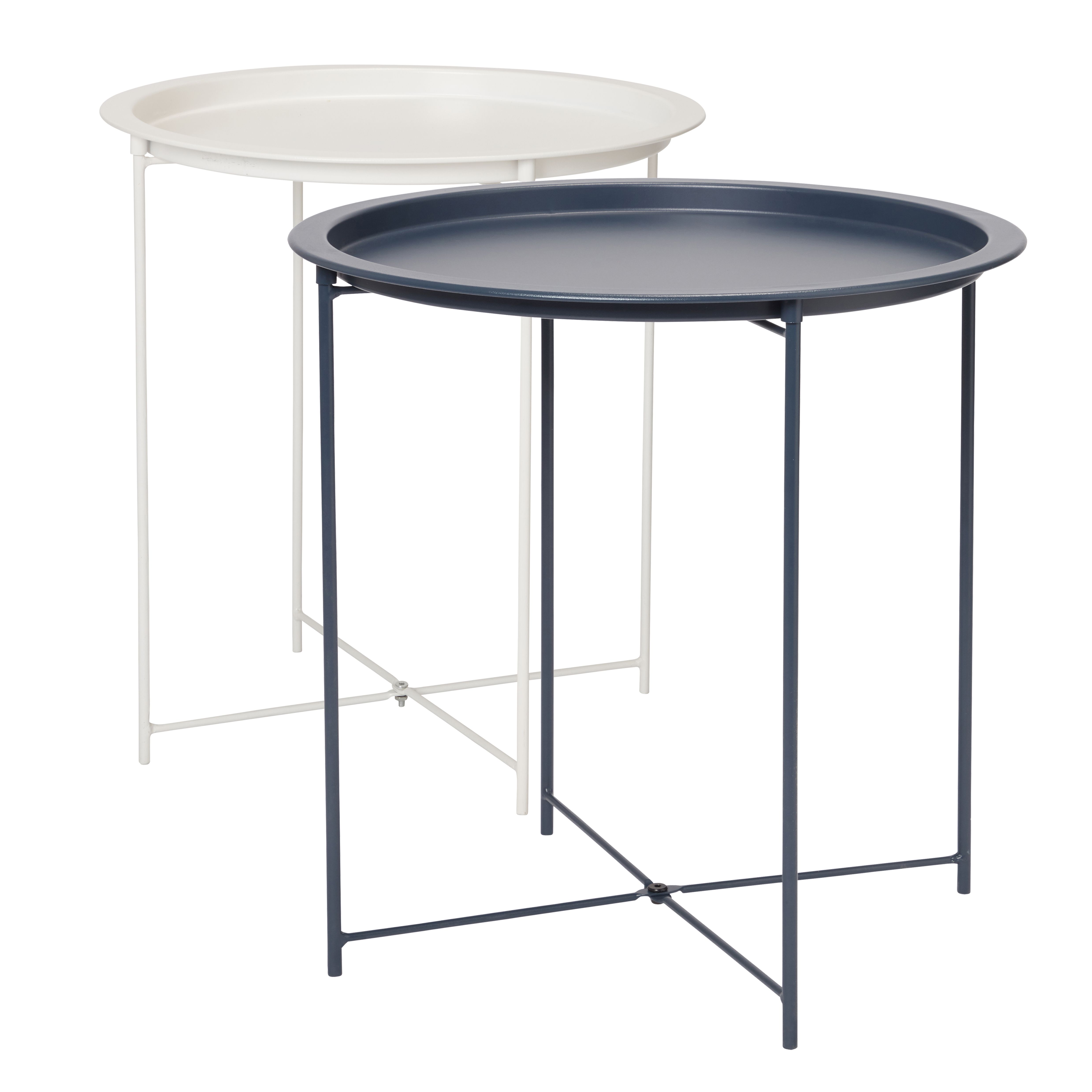 Navy Tray table (H)50cm (W)47cm