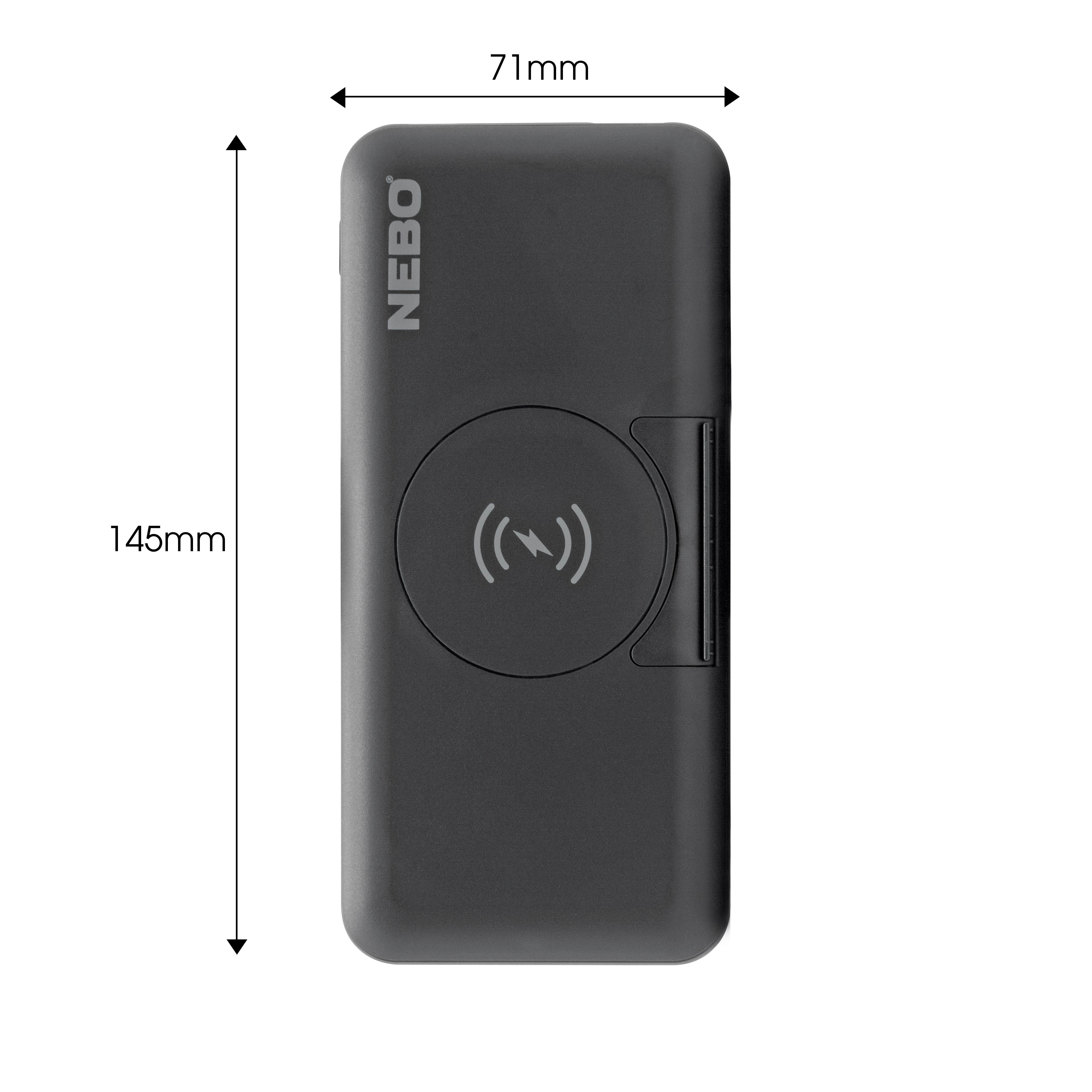 Nebo Black Portable Wireless Power bank 10000mAh