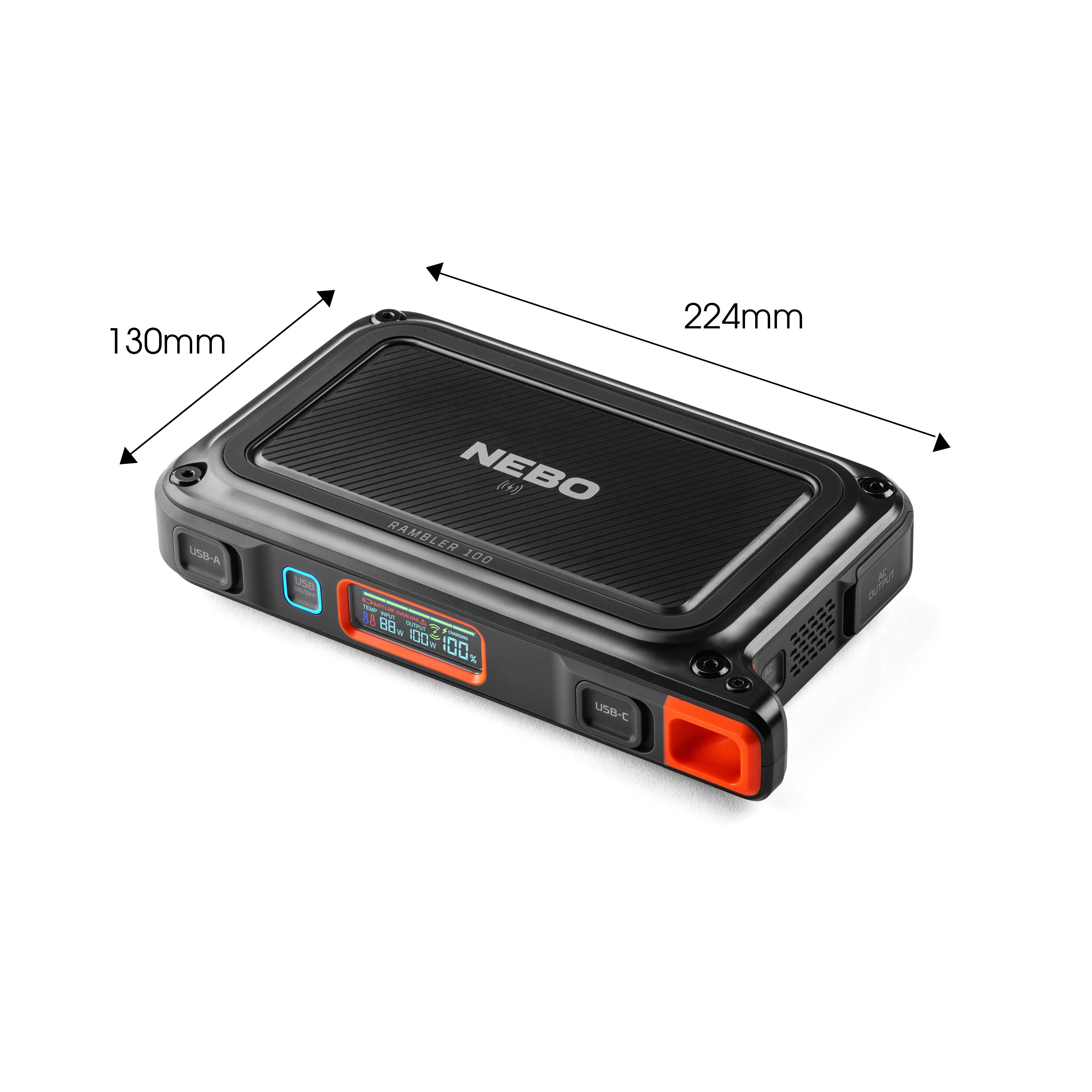 Nebo Rambler 100 Grey Portable Power bank 26000mAh