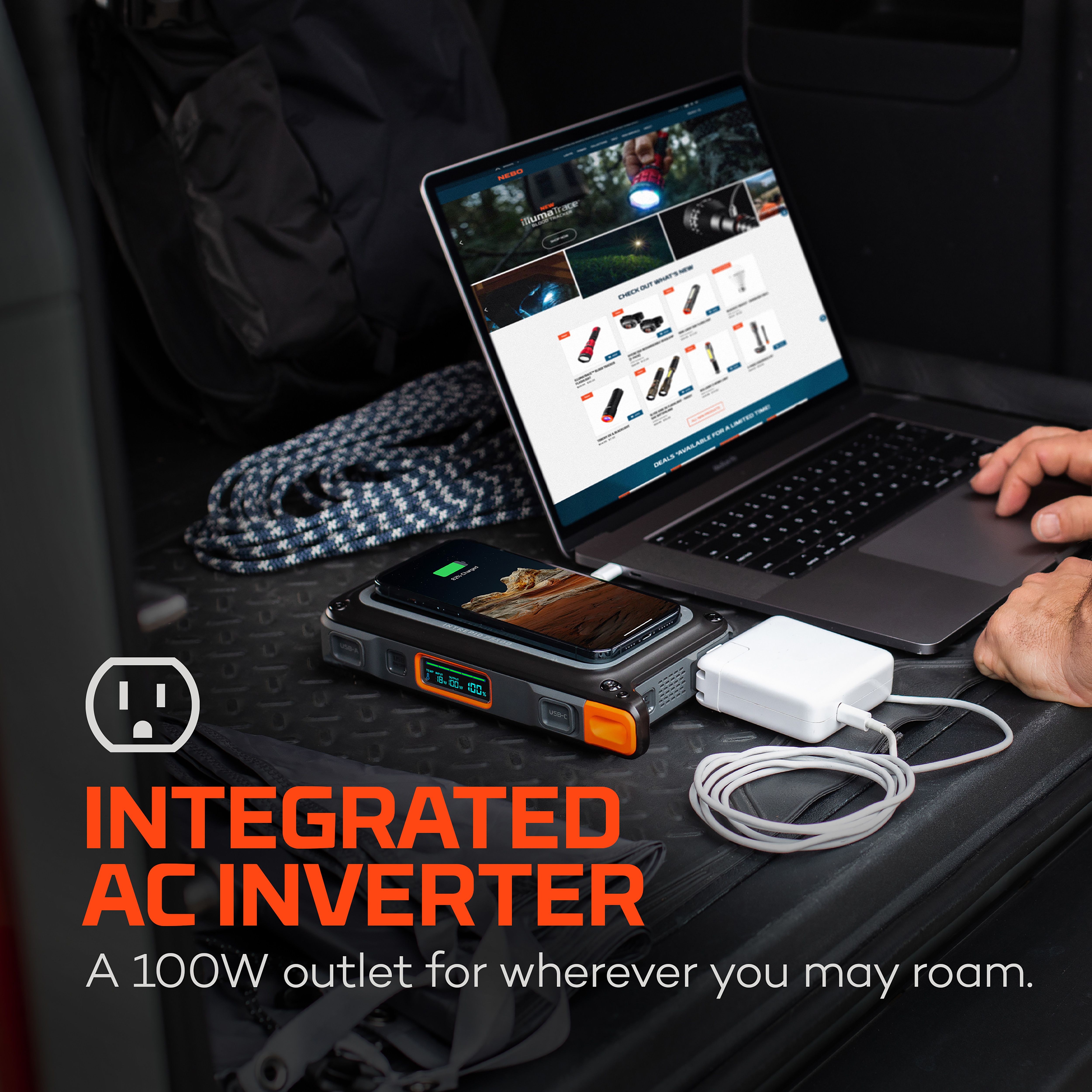 Nebo Rambler 100 Grey Portable Power bank 26000mAh