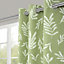 Nedin Light green Printed leaves Lined Eyelet Curtain (W)117cm (L)137cm, Pair