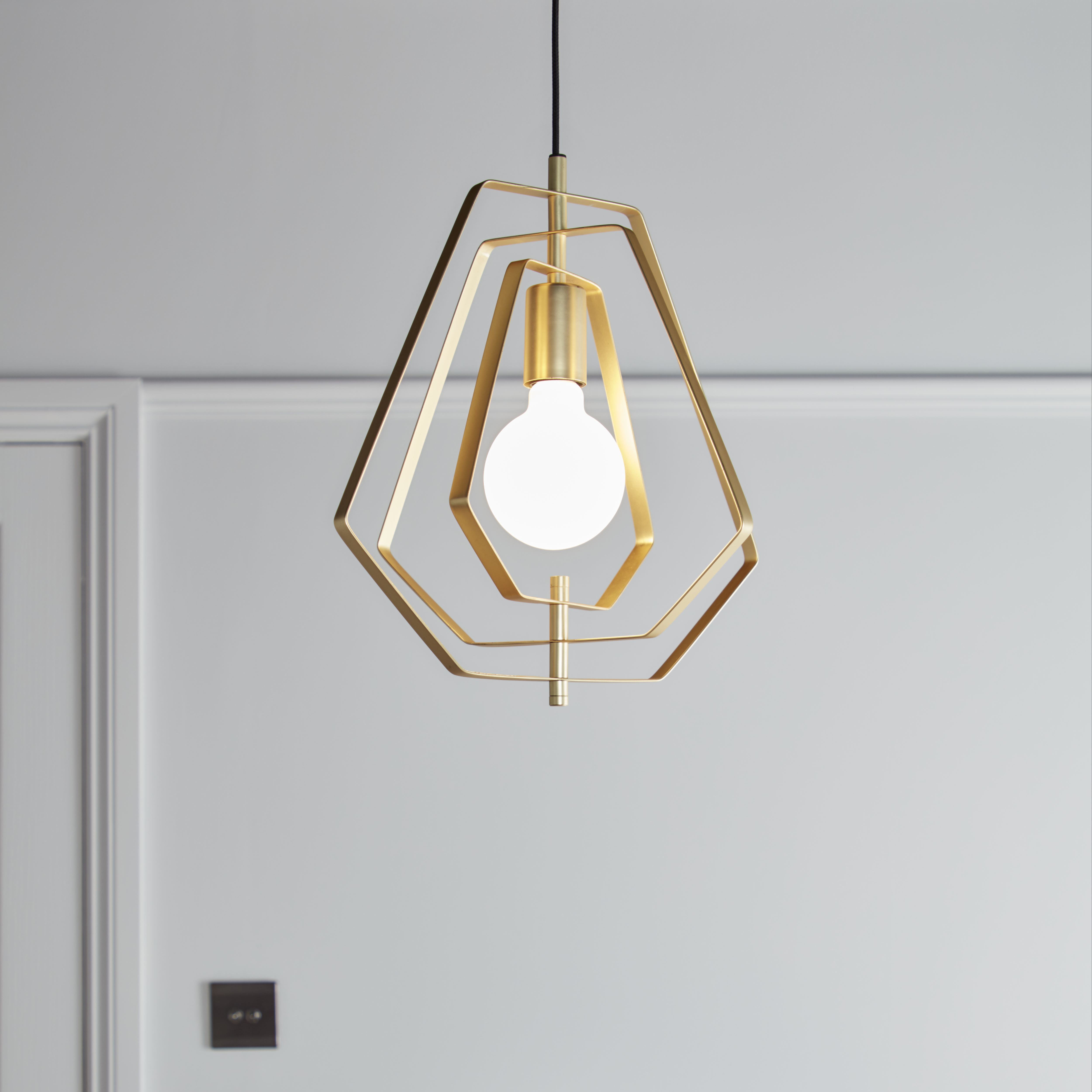 Nedoki Brass effect Pendant ceiling light, (Dia)350mm