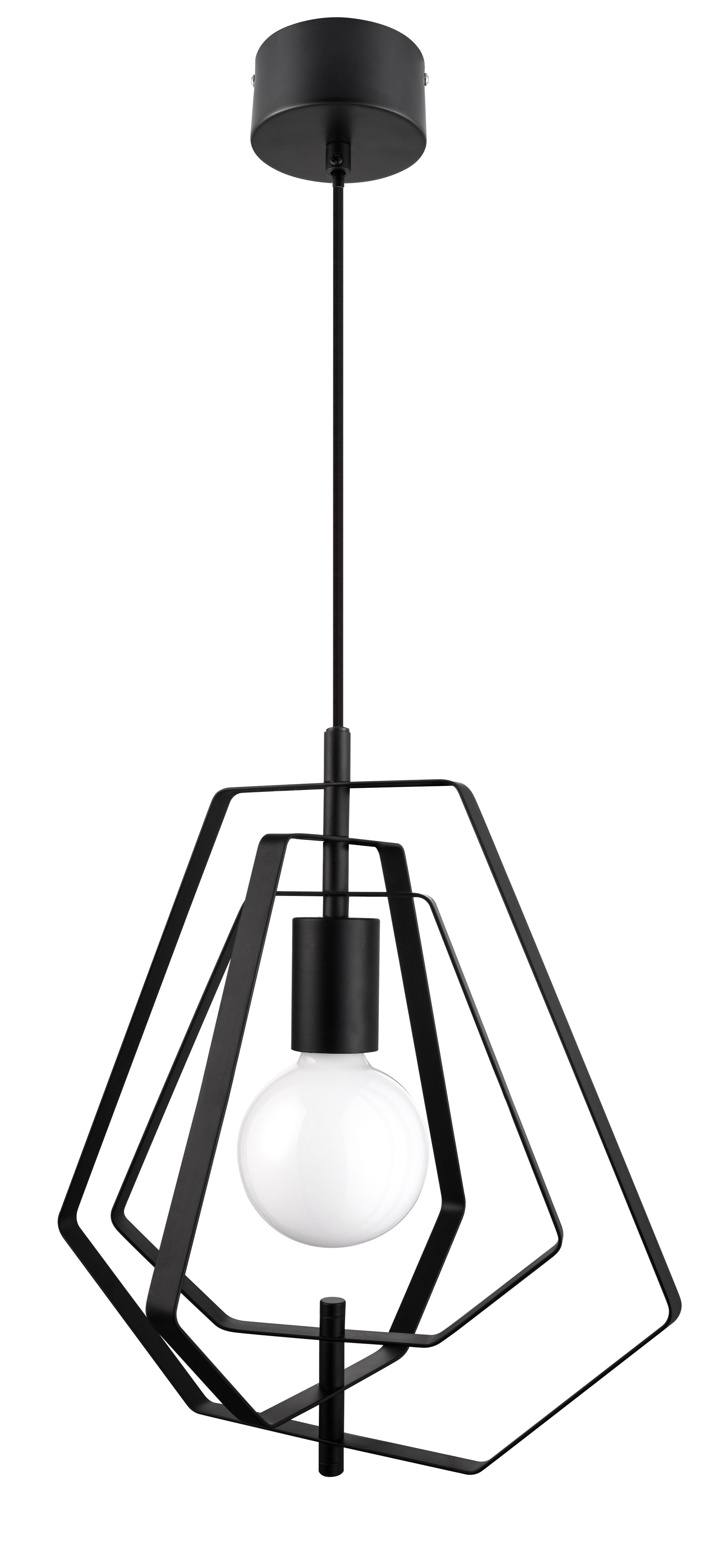 Nedoki Matt Black Pendant ceiling light, (Dia)350mm