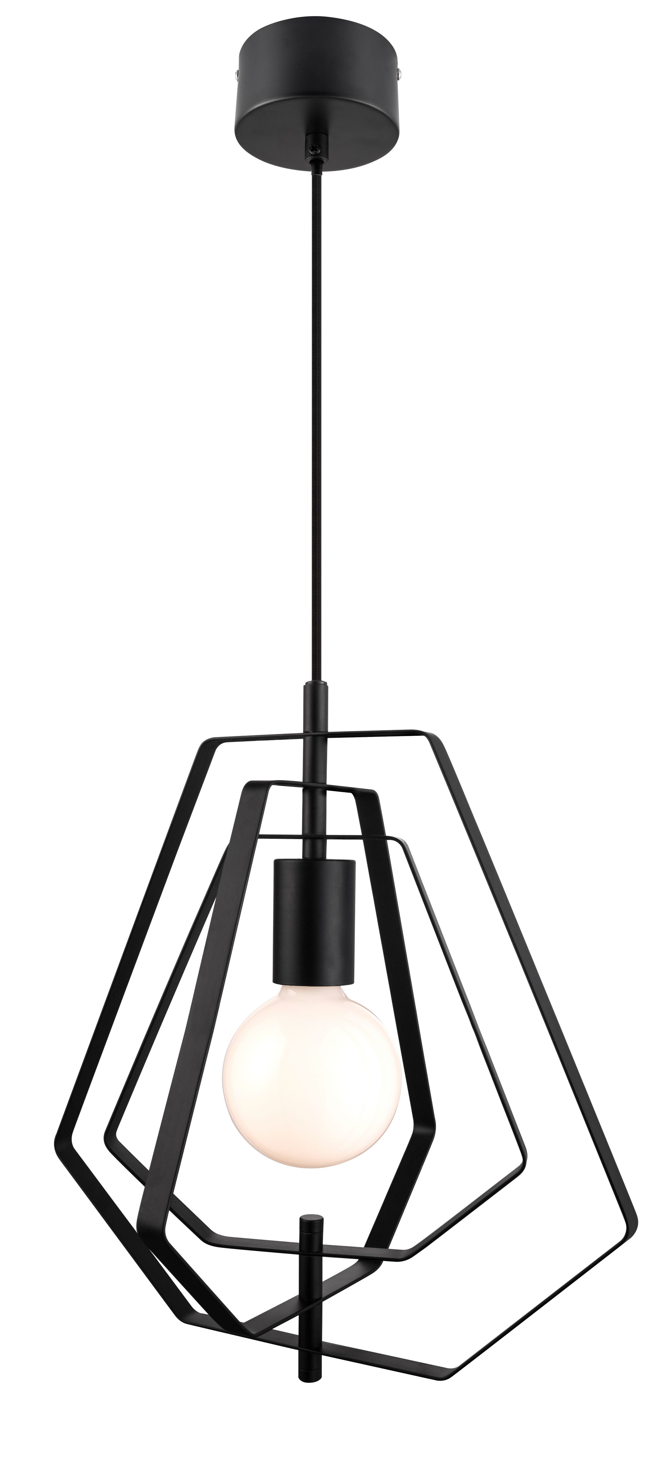 Nedoki Matt Black Pendant ceiling light, (Dia)350mm