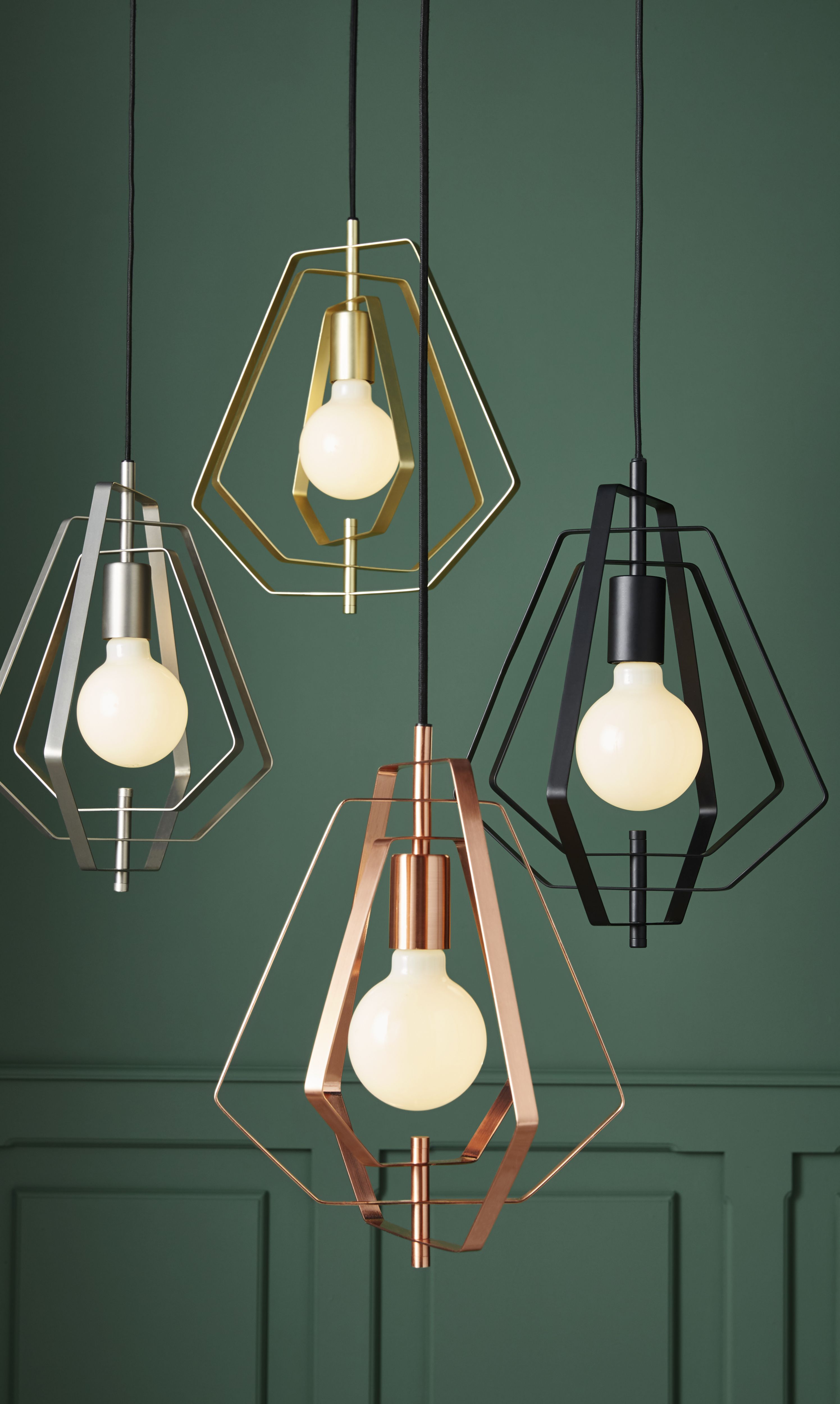 Nedoki Matt Black Pendant ceiling light, (Dia)350mm