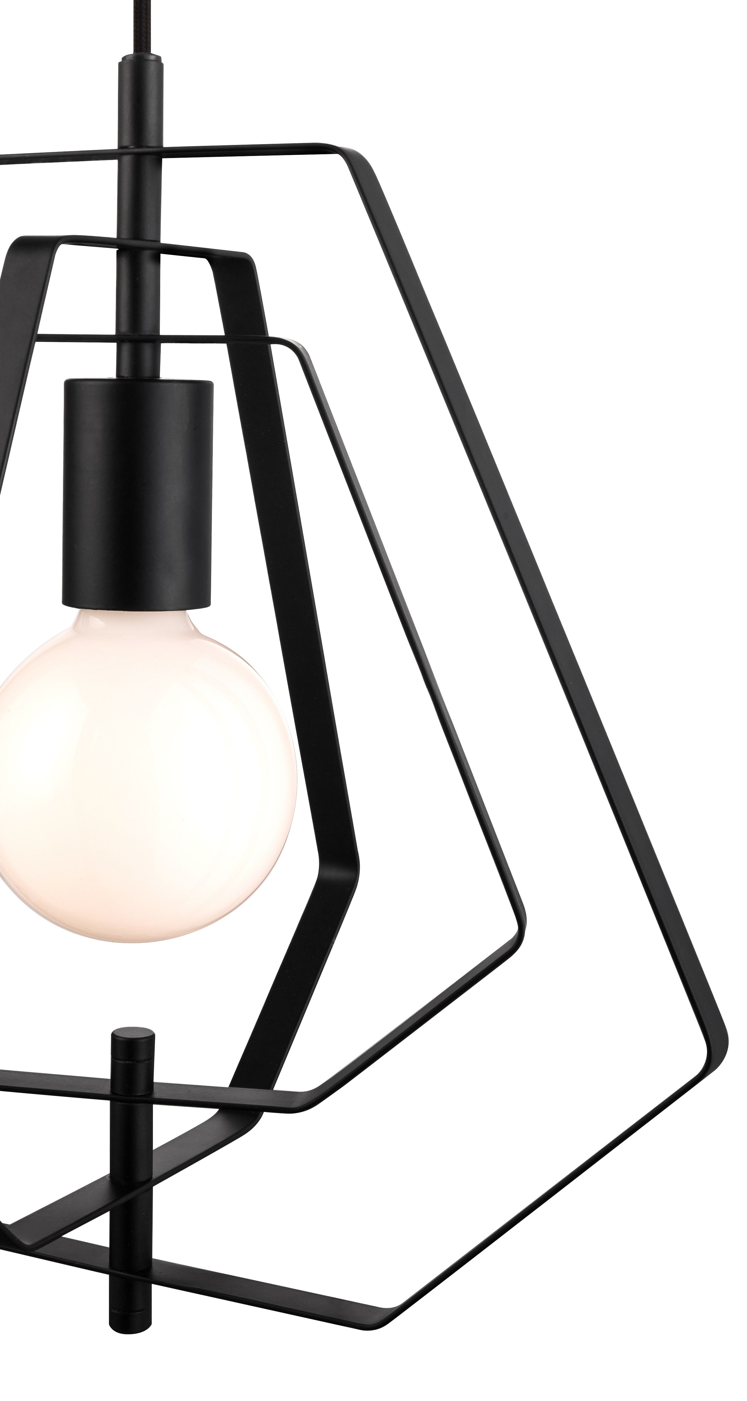 Nedoki Matt Black Pendant ceiling light, (Dia)350mm
