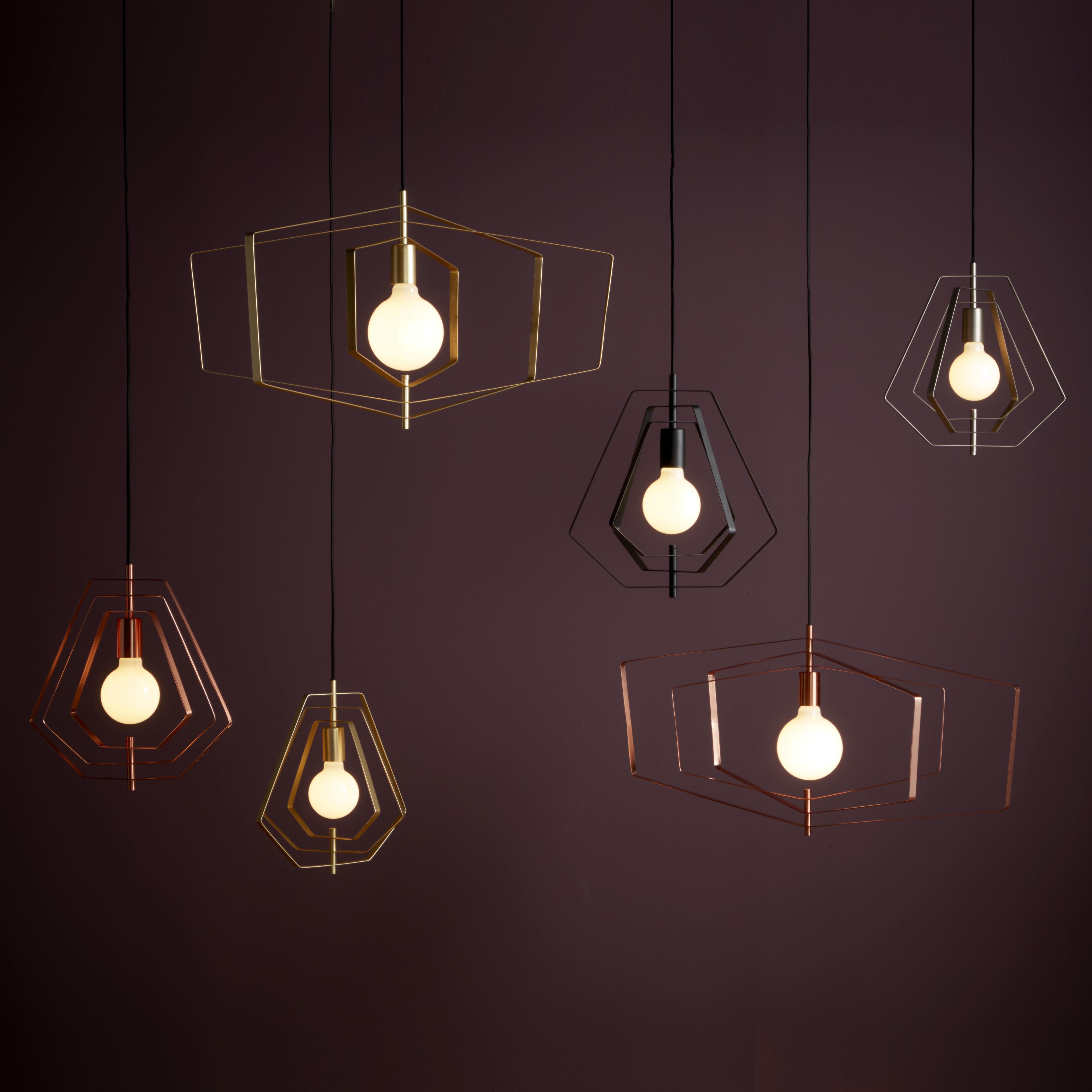 Nedoki Silver effect Pendant ceiling light, (Dia)350mm
