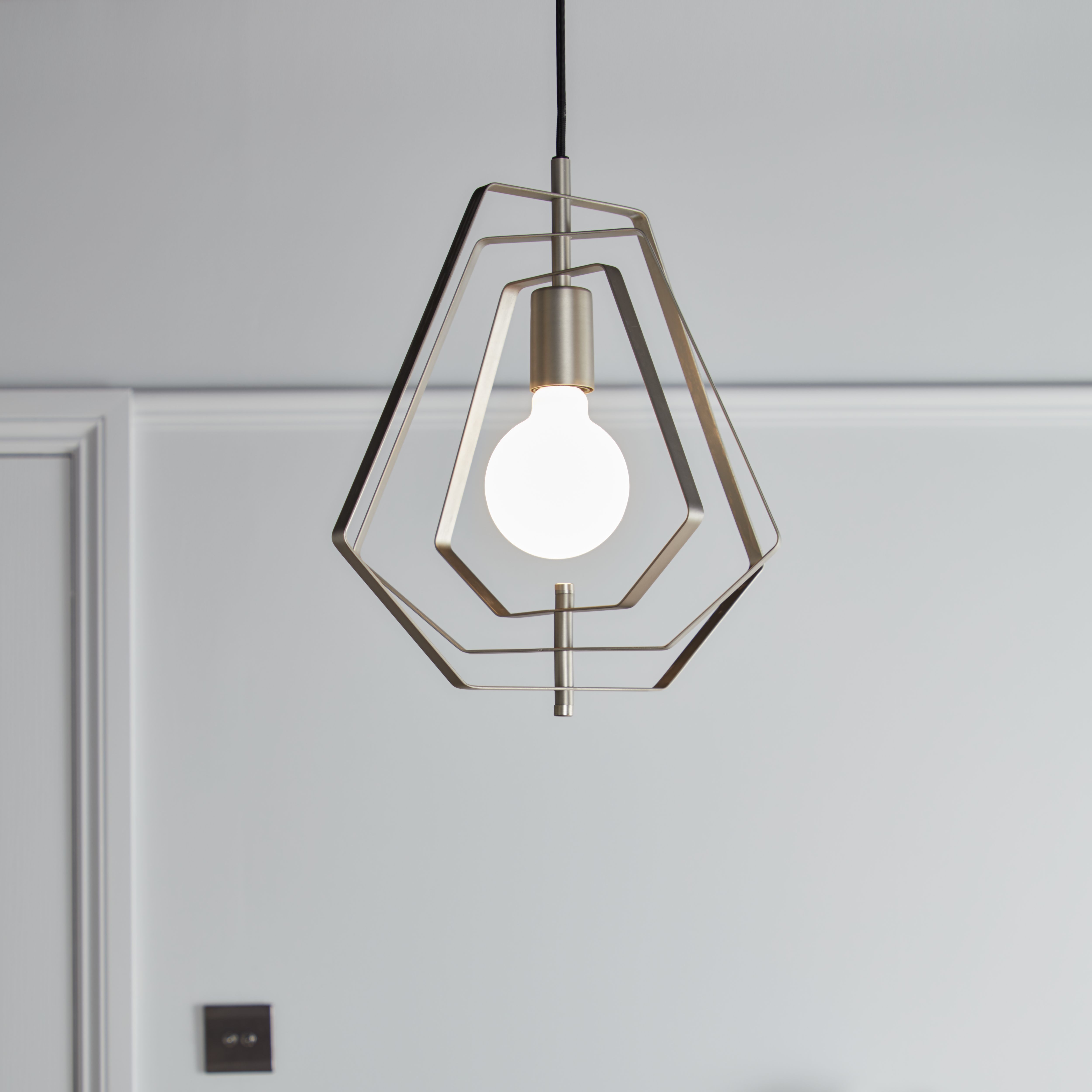 Nedoki Silver effect Pendant ceiling light, (Dia)350mm
