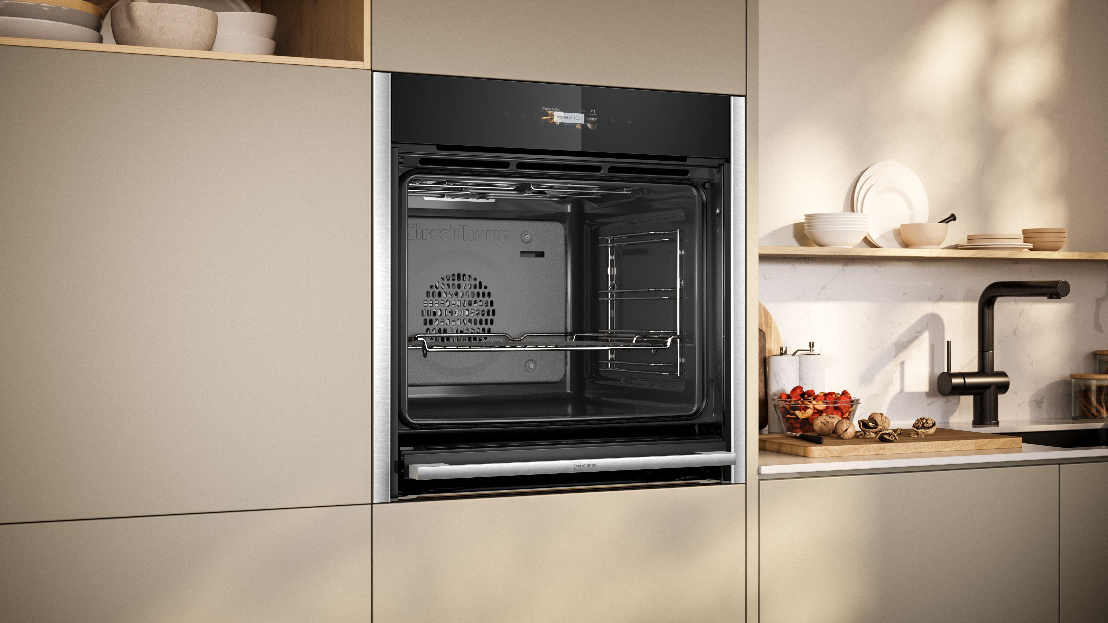 Neff B54CR31N0B Built-in Single electric multifunction Oven - Black & stainess steel