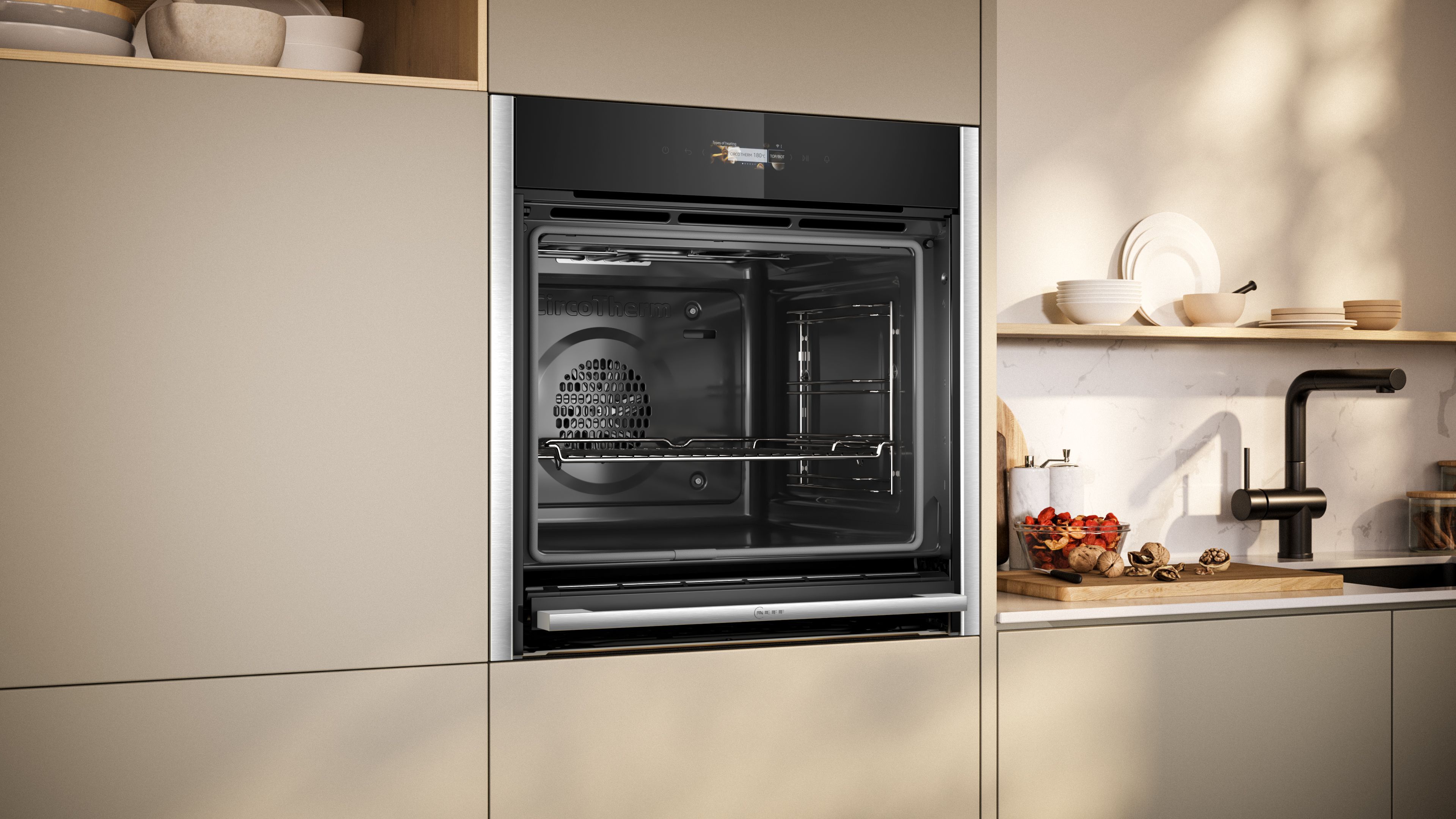 Neff B54CR71N0B Built-in Single electric multifunction Oven - Black & stainess steel