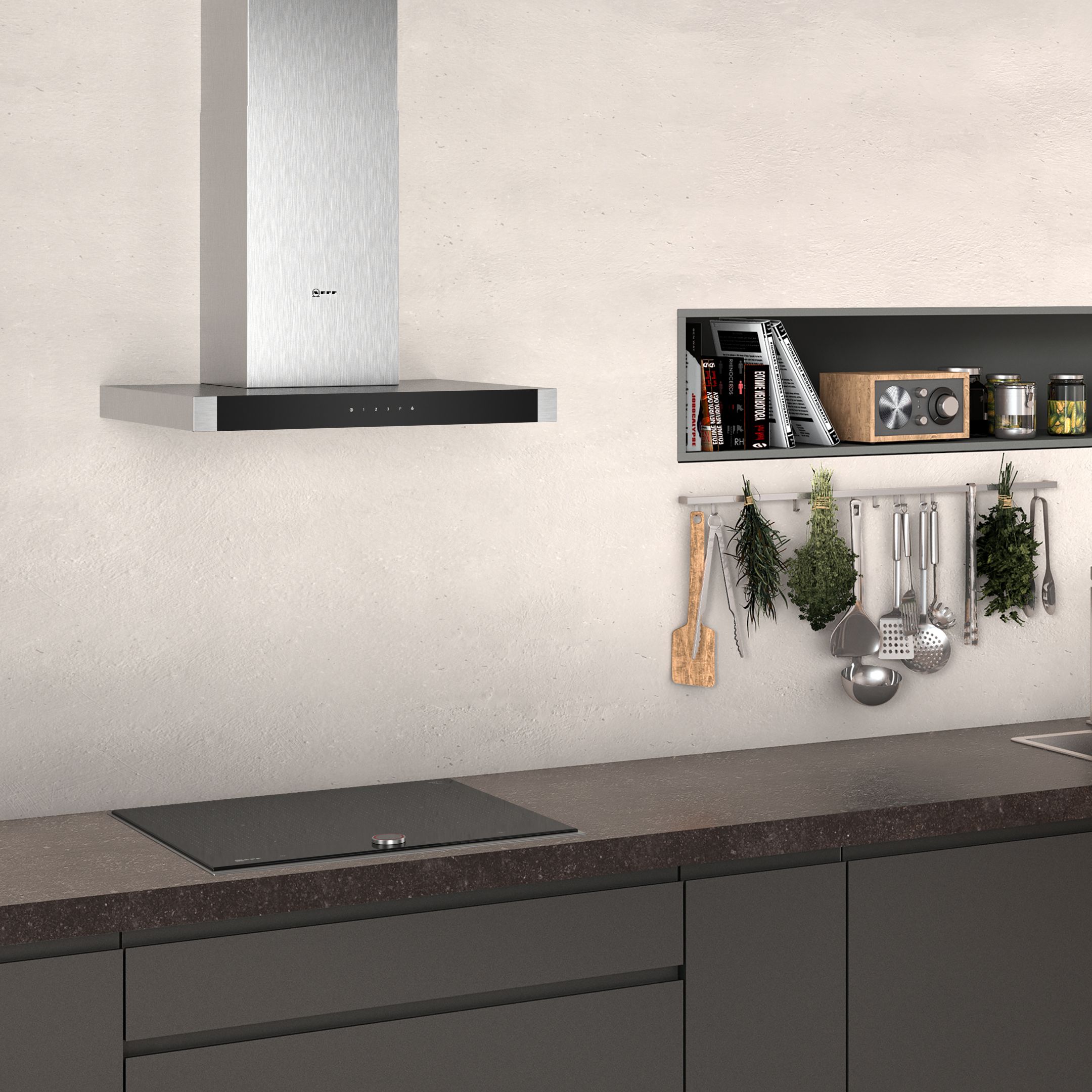 Neff D64BHM1N0B Stainless steel Chimney Cooker hood (W)60cm