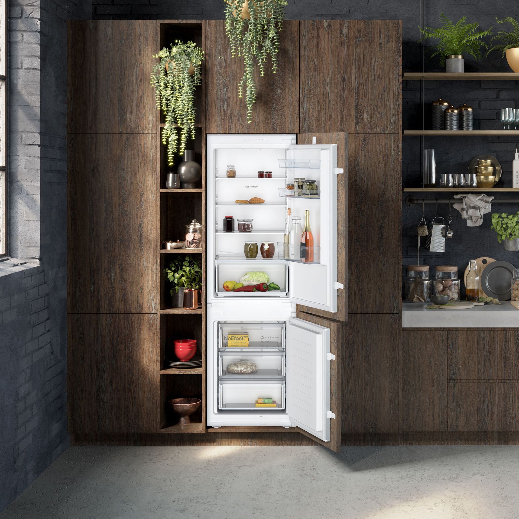 NEFF KI7861SE0G 60:40 Built-in Frost free Fridge freezer - White
