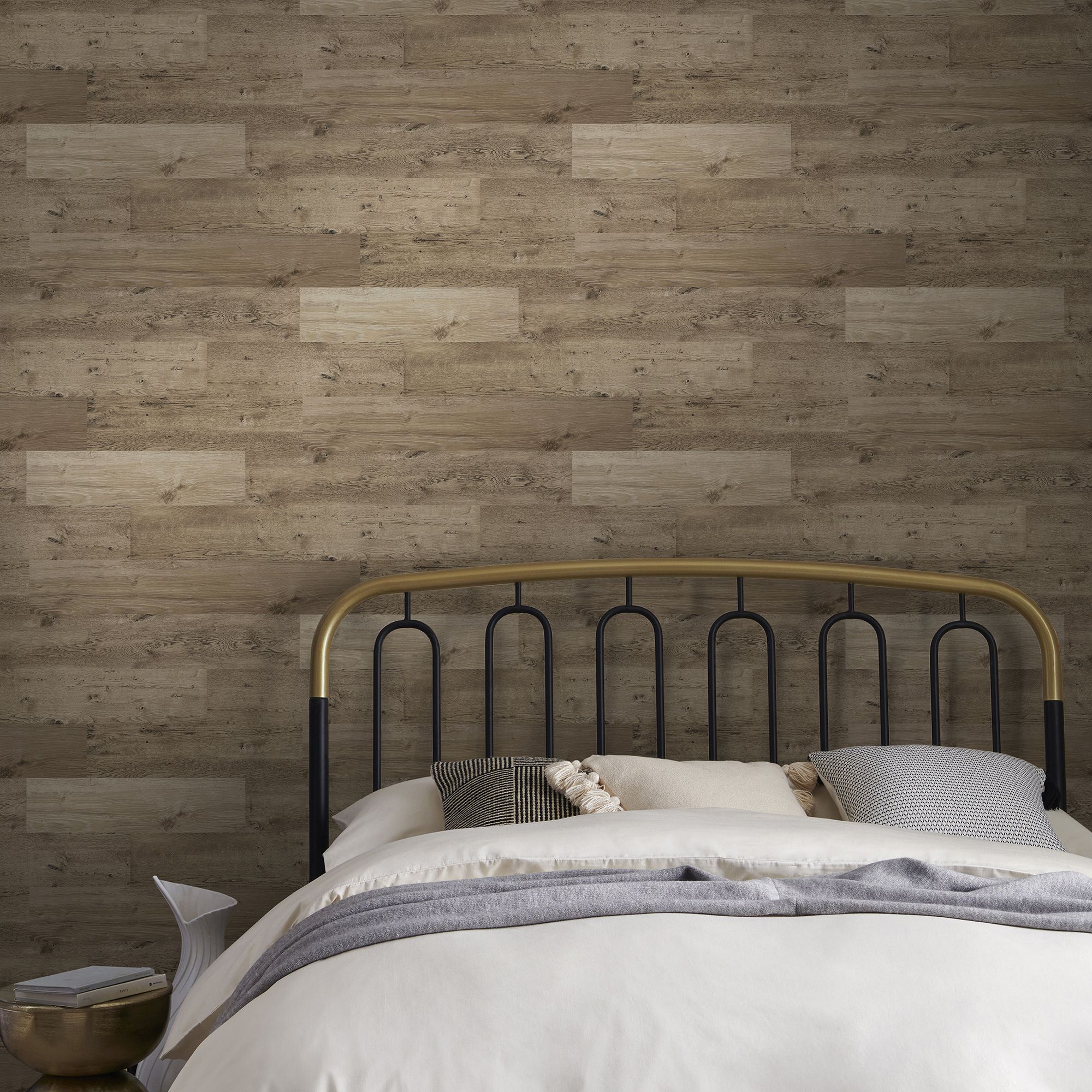 Next Bronx Wood effect Light wood Smooth Wallpaper