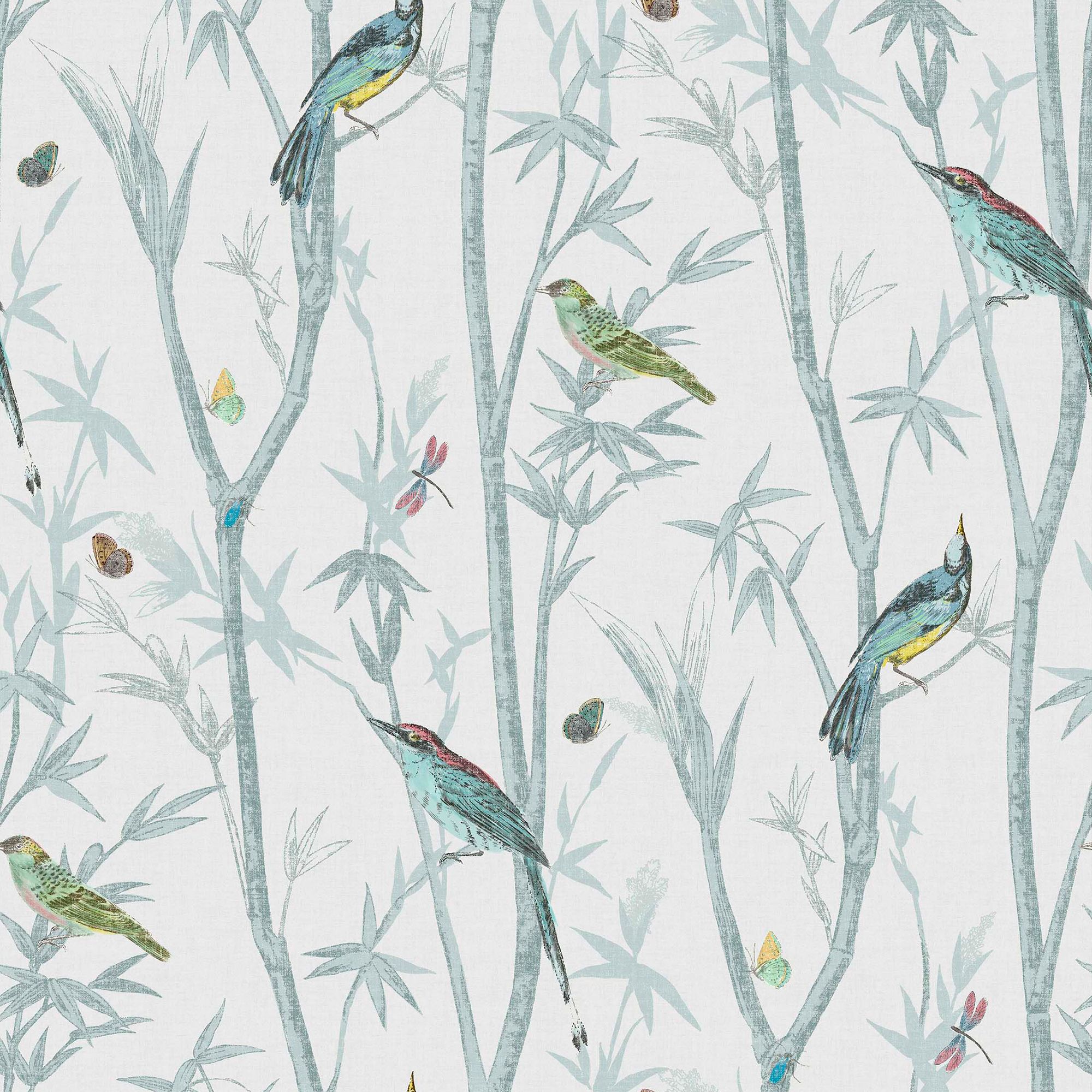 Next Chinoiserie bird trail Duck egg Smooth Wallpaper